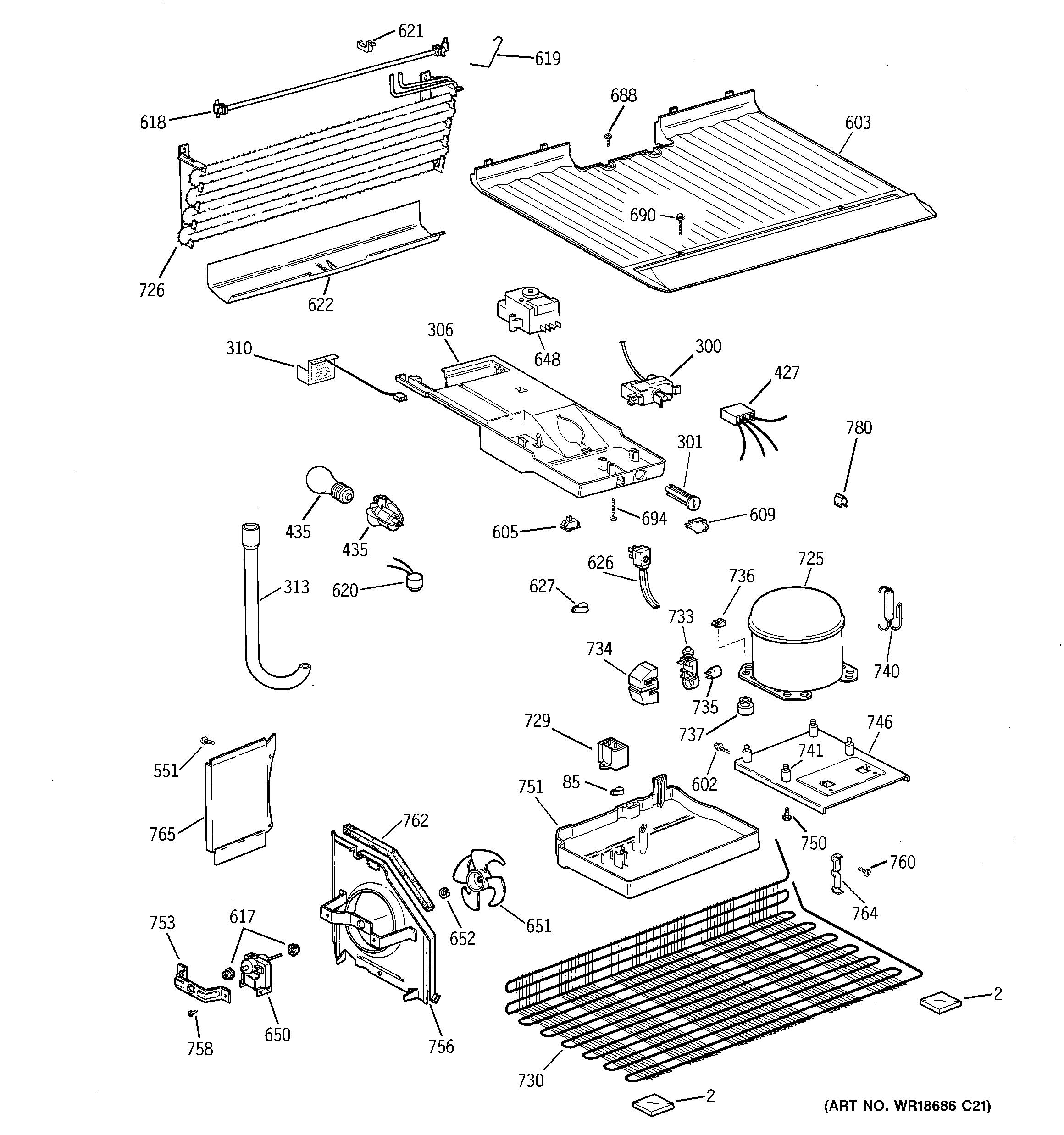 GE GTT15HBMDRWW unit parts diagram