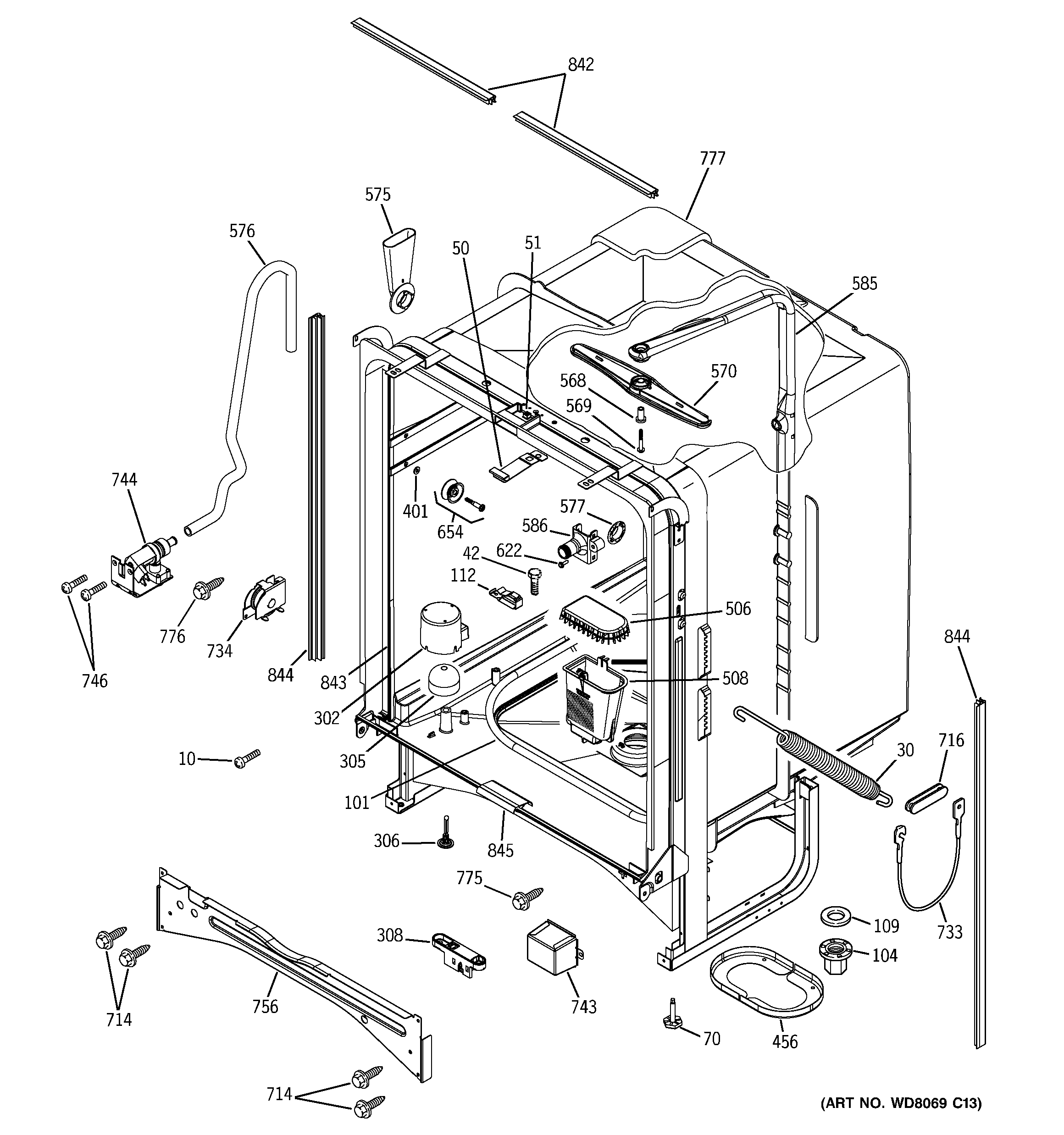 GE PDW7880J00SS body parts diagram