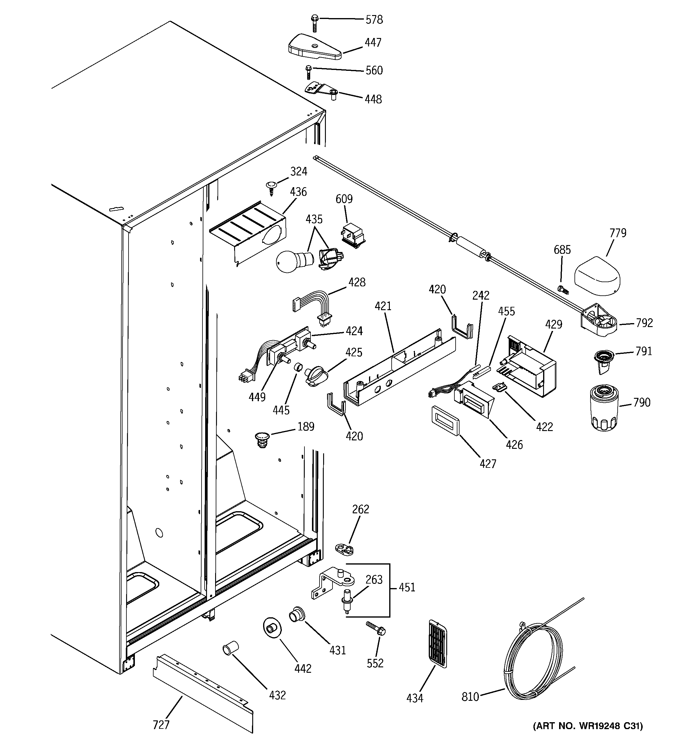 GE GSS22IFPACC fresh food section diagram
