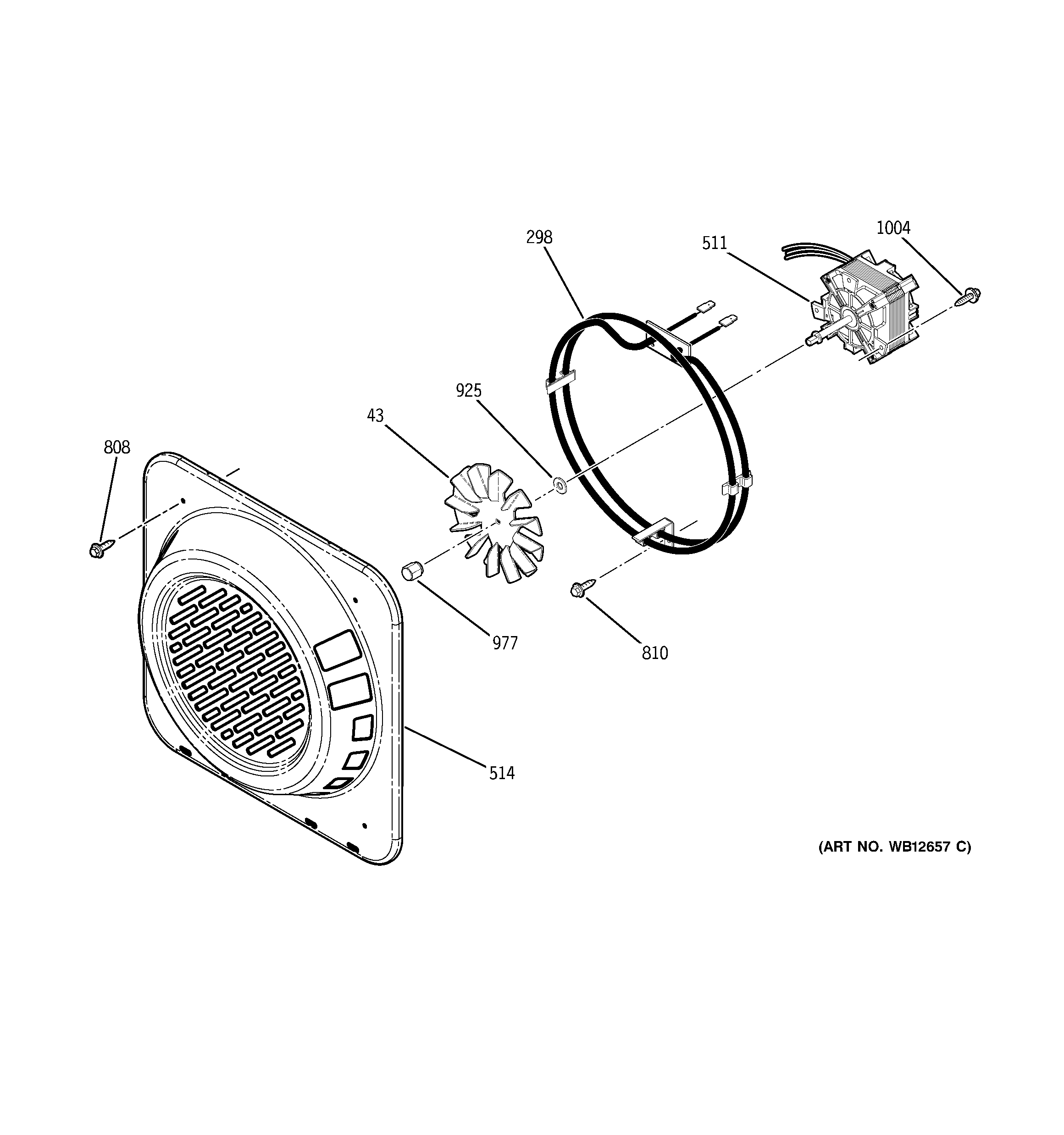 GE JS968SF1SS convection fan diagram