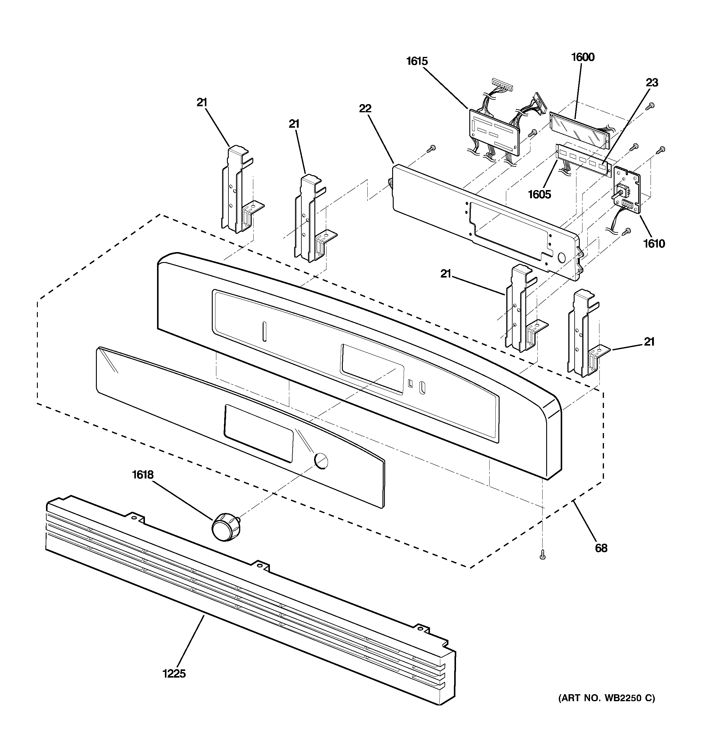 GE SCB2001FSS02 control panel diagram