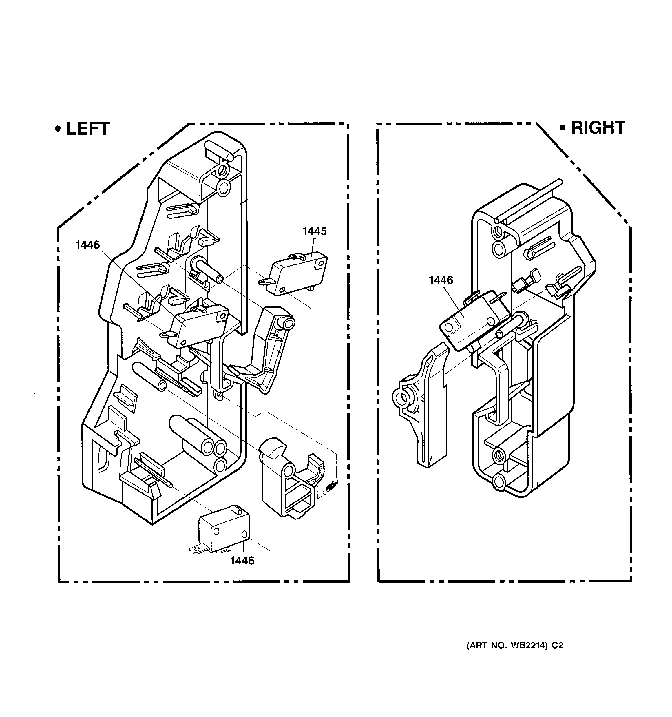 GE SCB2001FSS02 latch board parts diagram