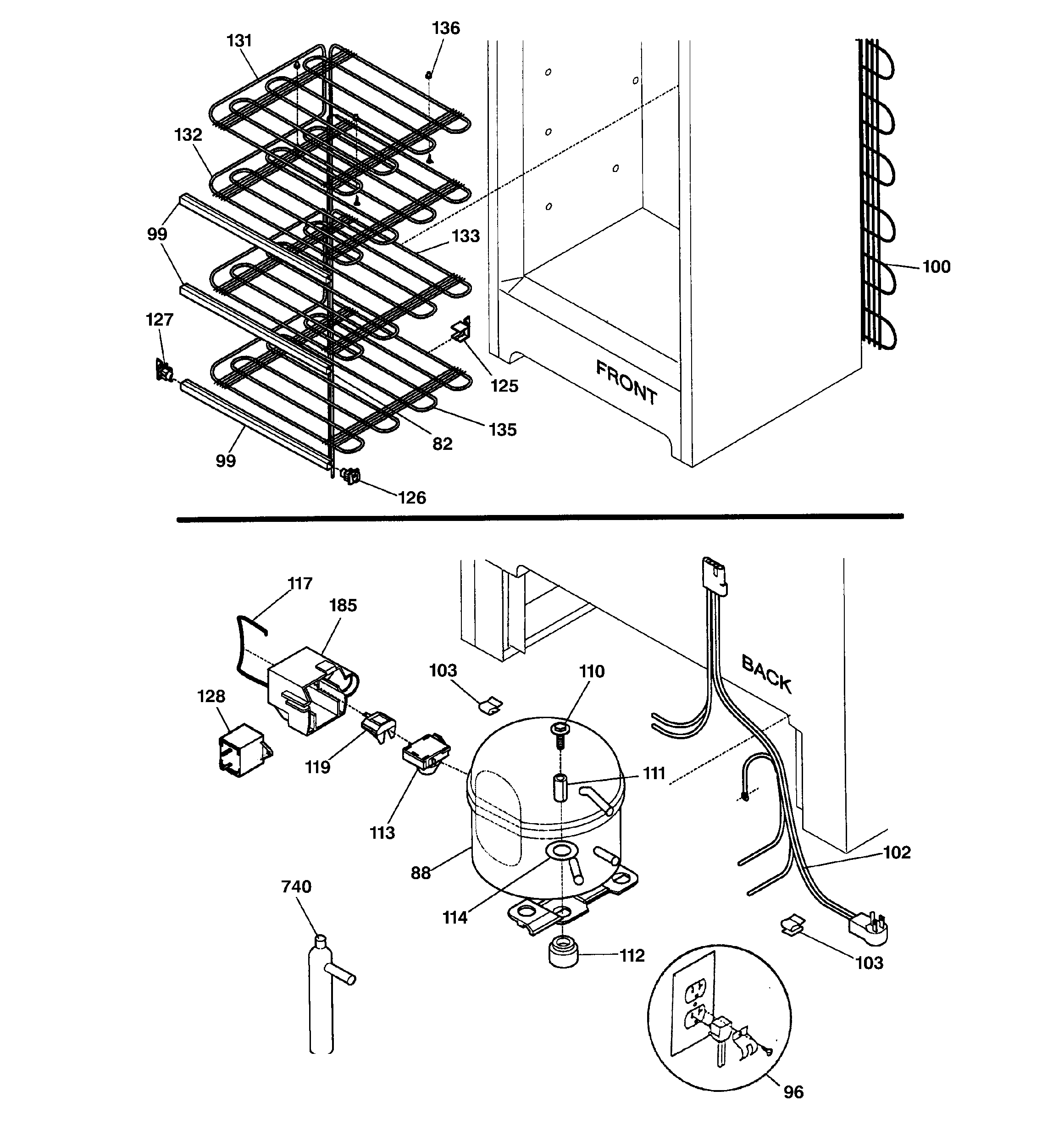 GE FUM17DMARWH unit parts diagram
