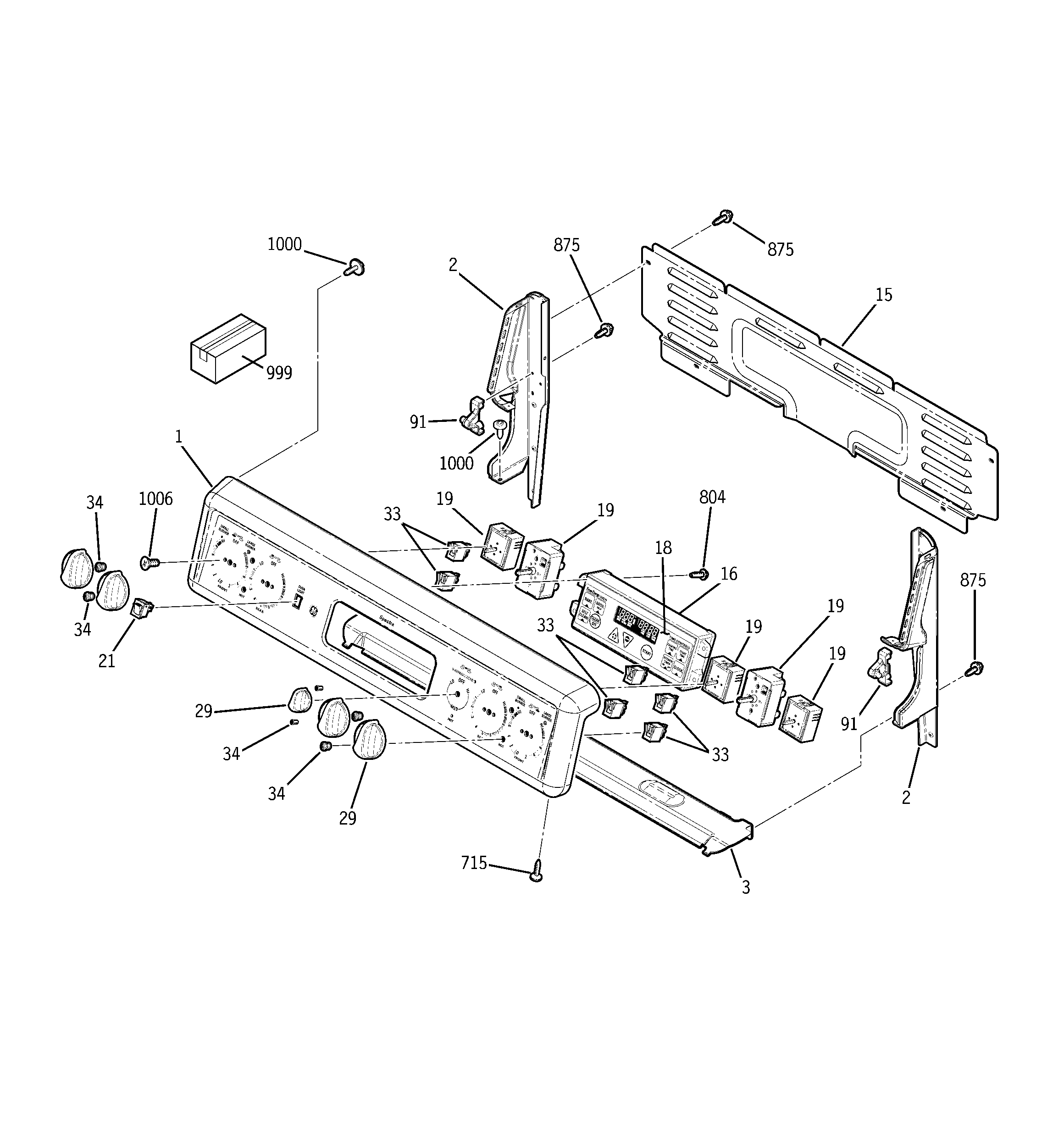 GE JBP82CF1CC control panel diagram