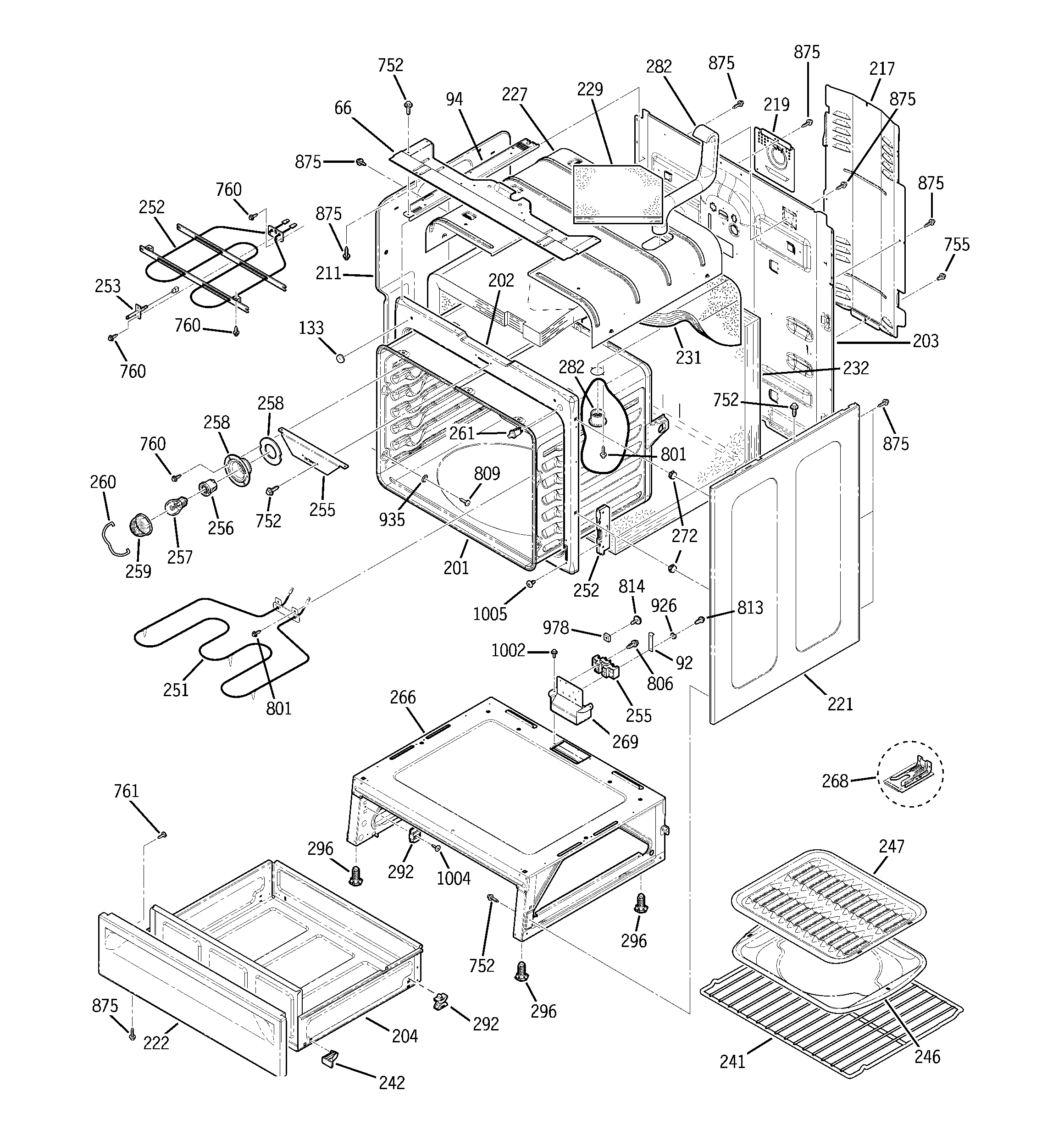 GE JBP82CF1CC body parts diagram
