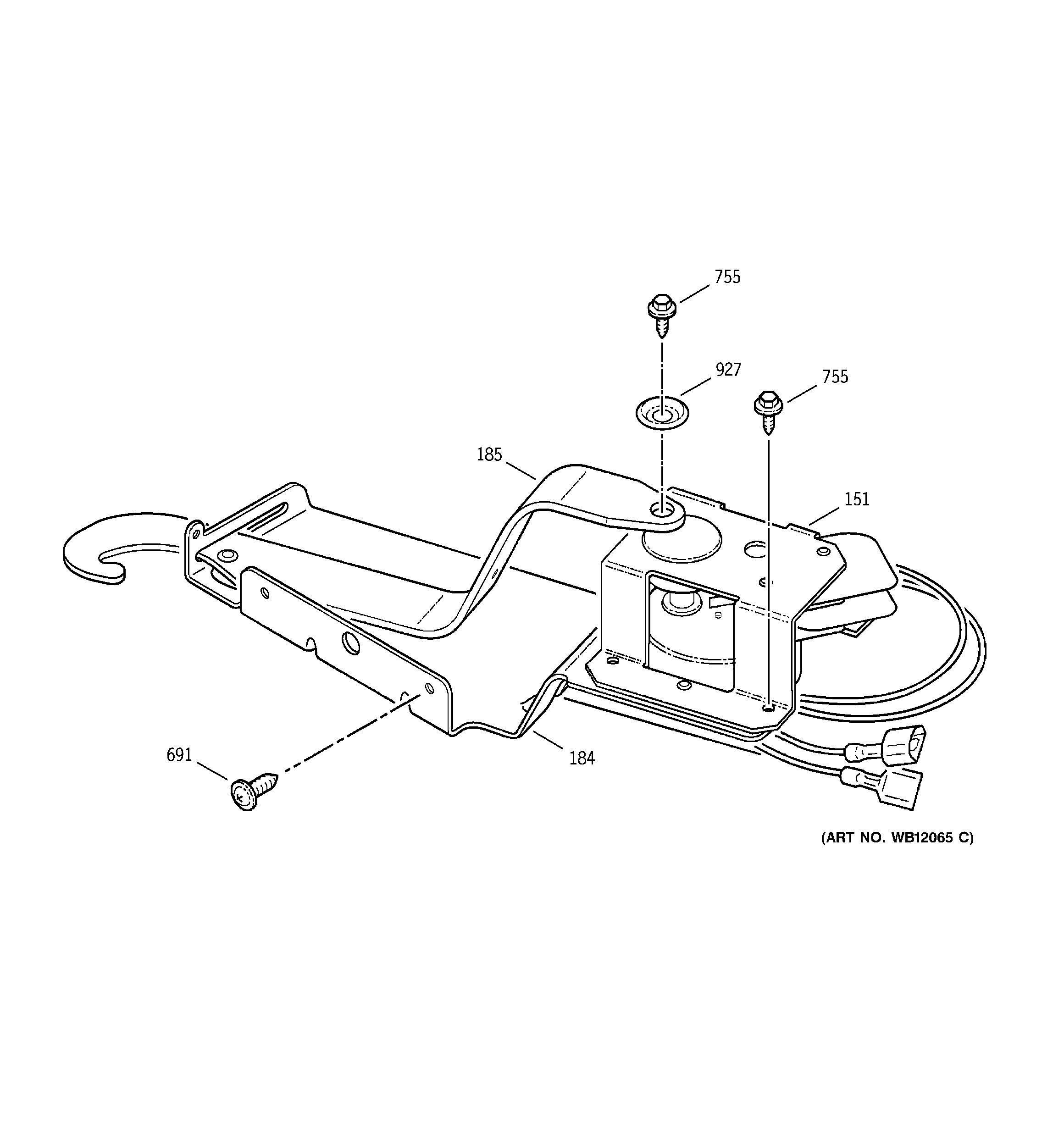 GE JRP15BW6BB door lock diagram