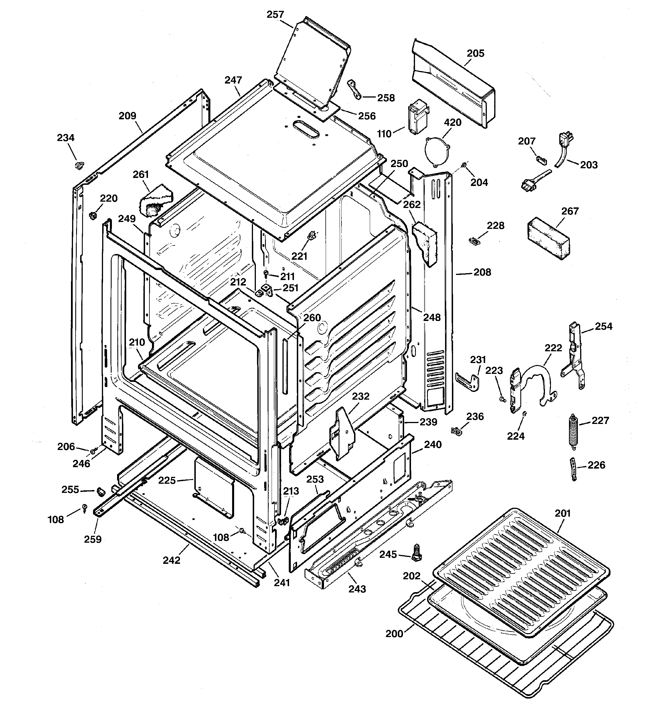 GE JGBS04BEH1WH body parts diagram