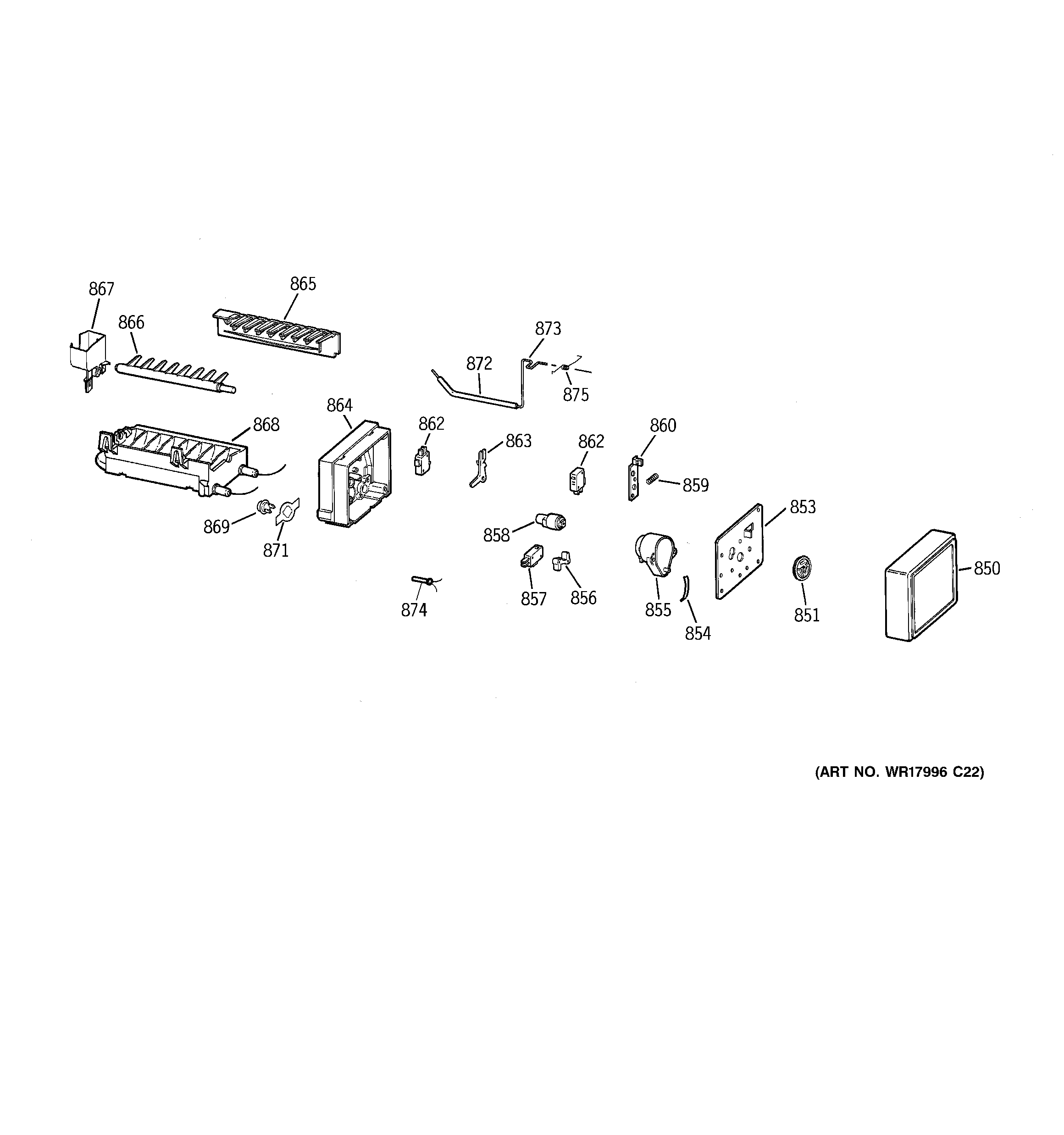 GE GTS17BCMERCC ice maker diagram