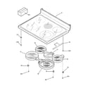 GE JBP80CF1CC cooktop diagram