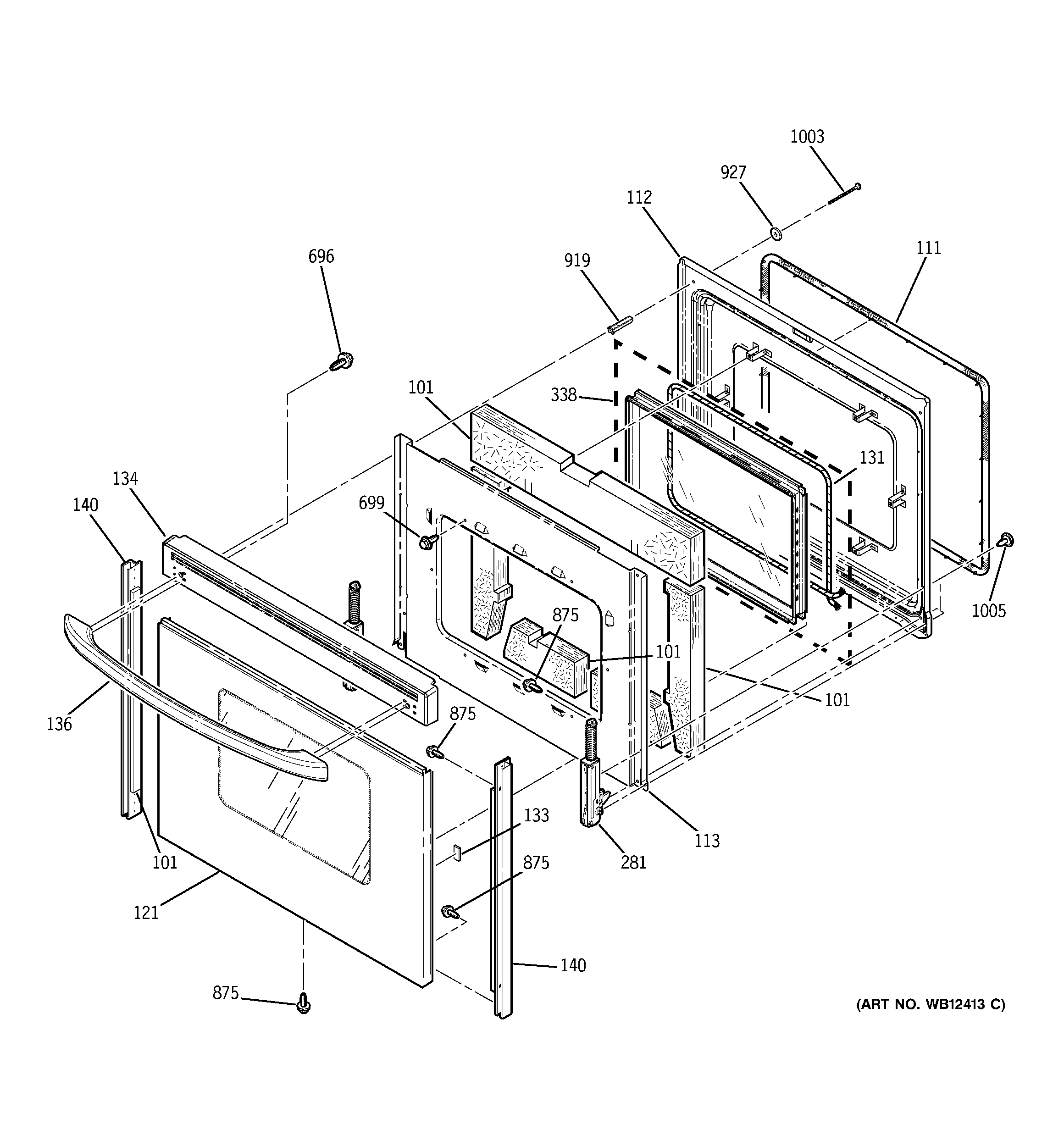 GE JBP80SF1SB door diagram