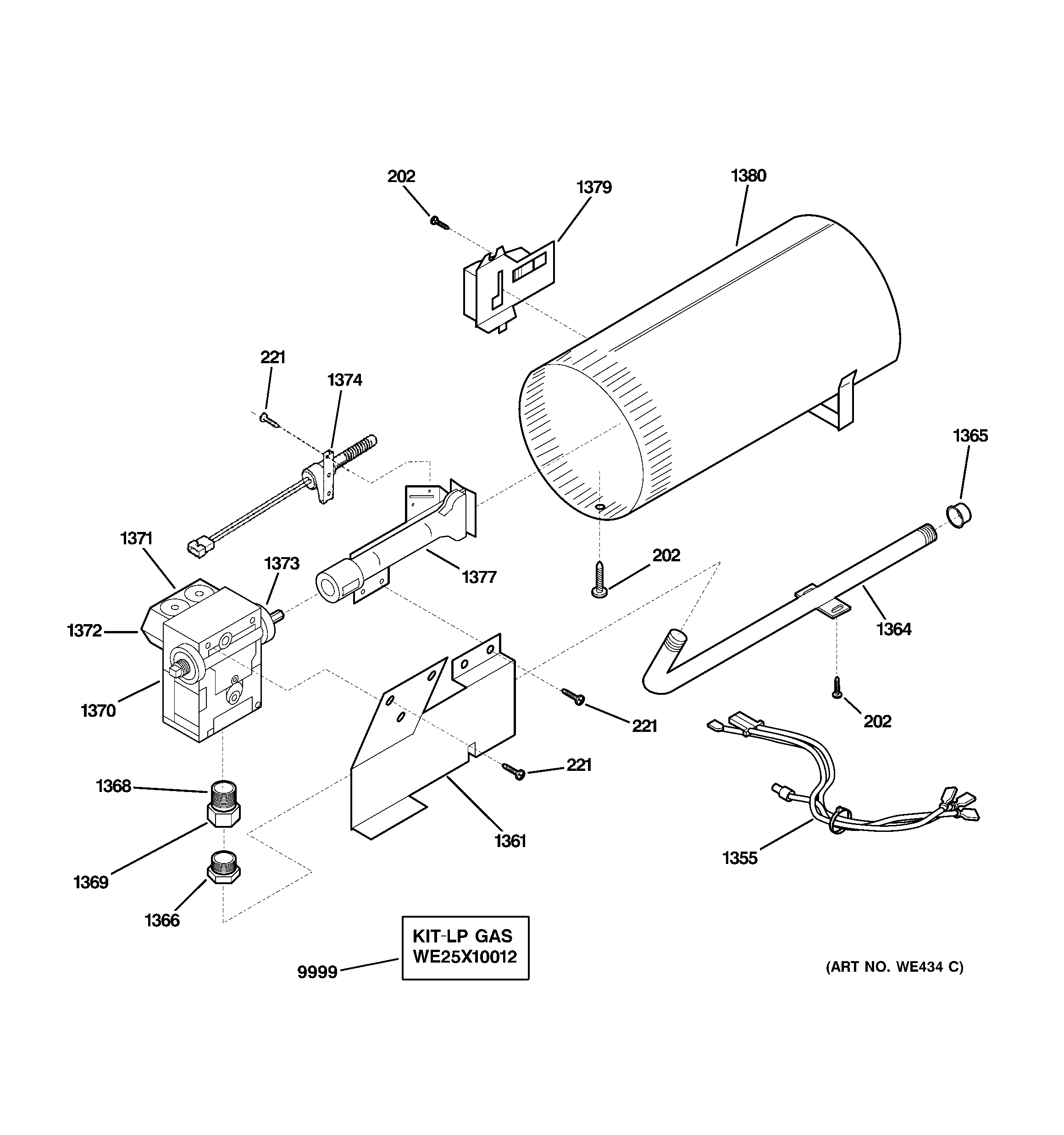 GE DBL333GB5WW burner diagram