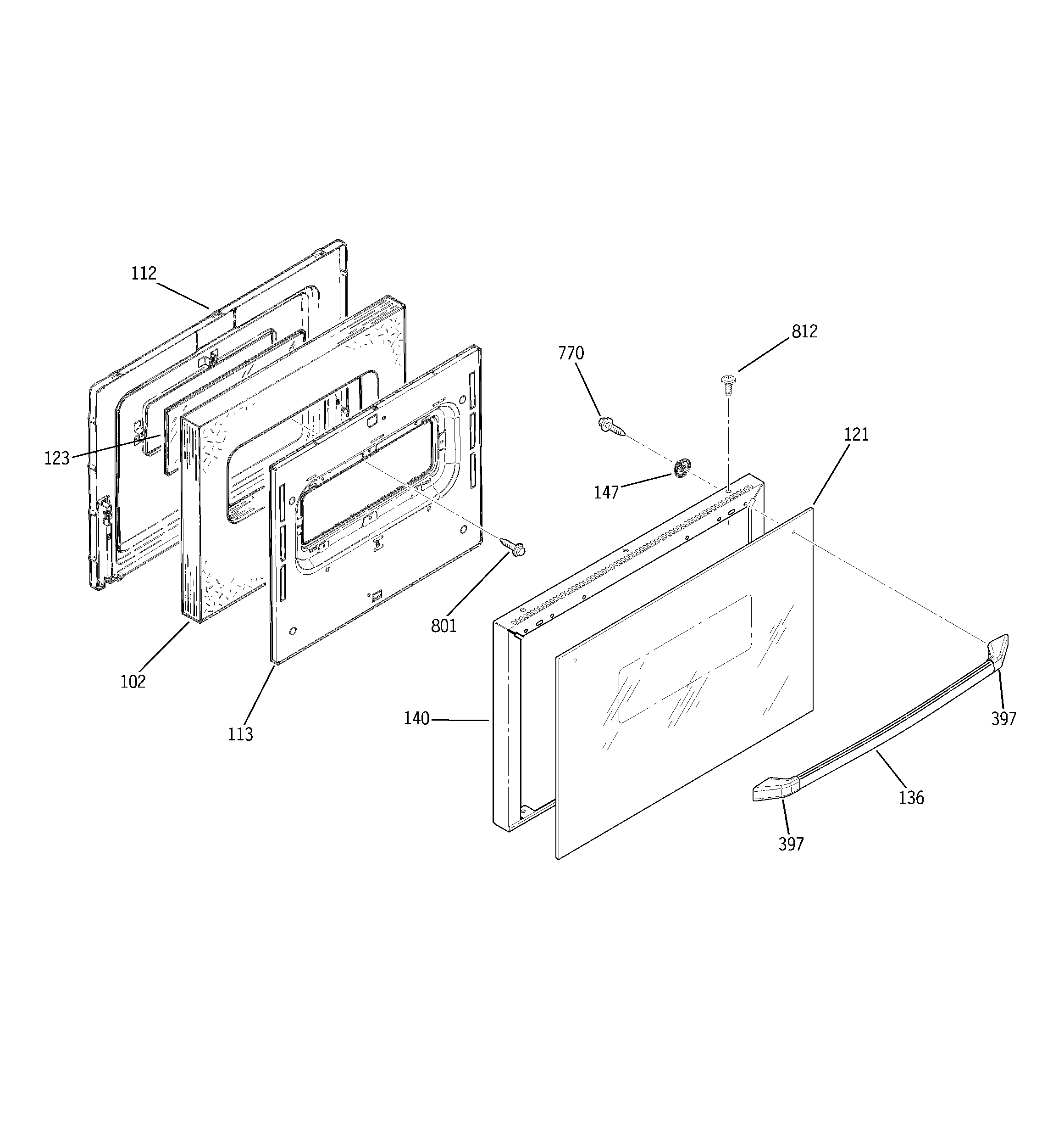 GE JDS26BW5WH door diagram
