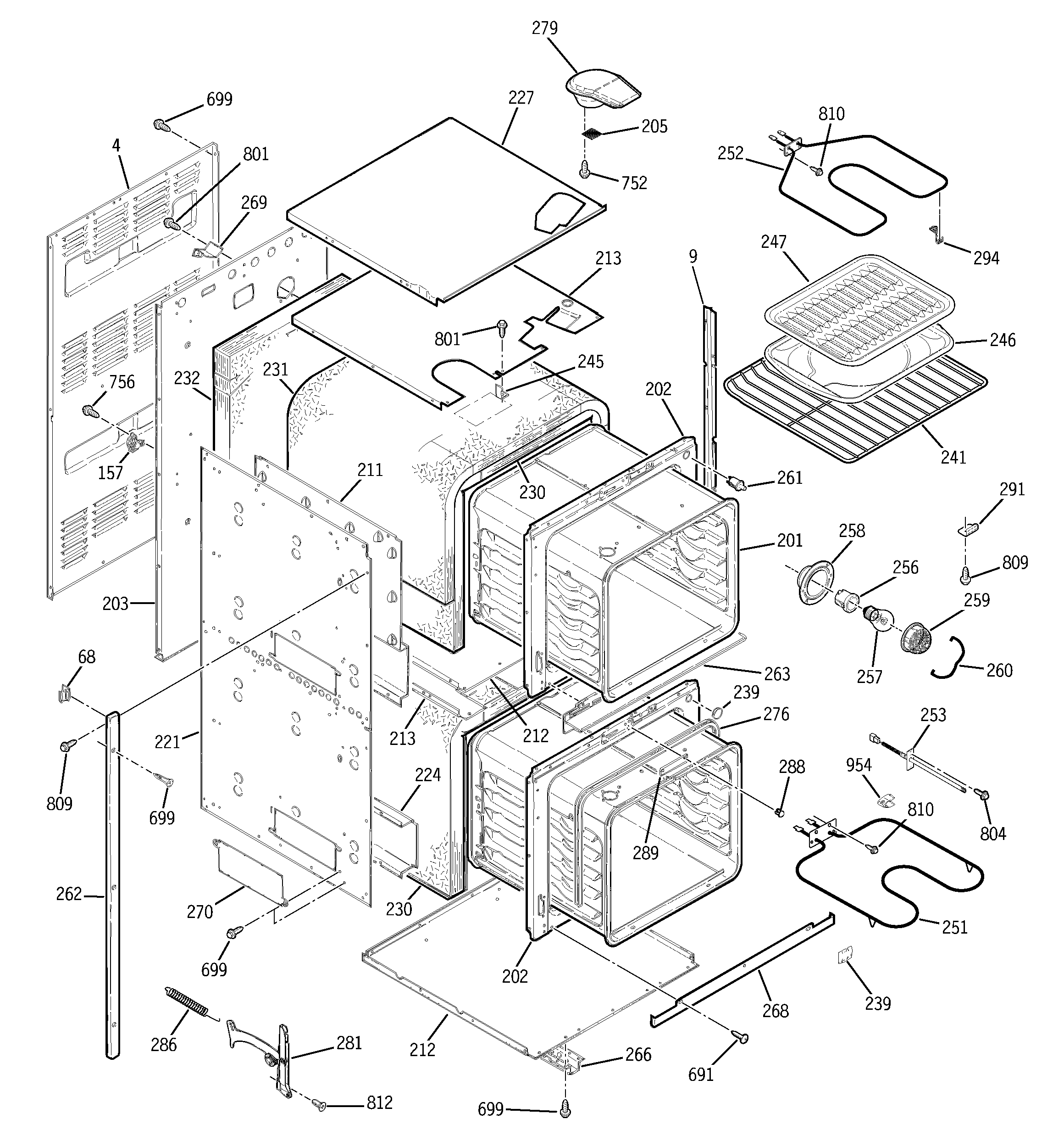 GE JRP24BD2BB body parts diagram