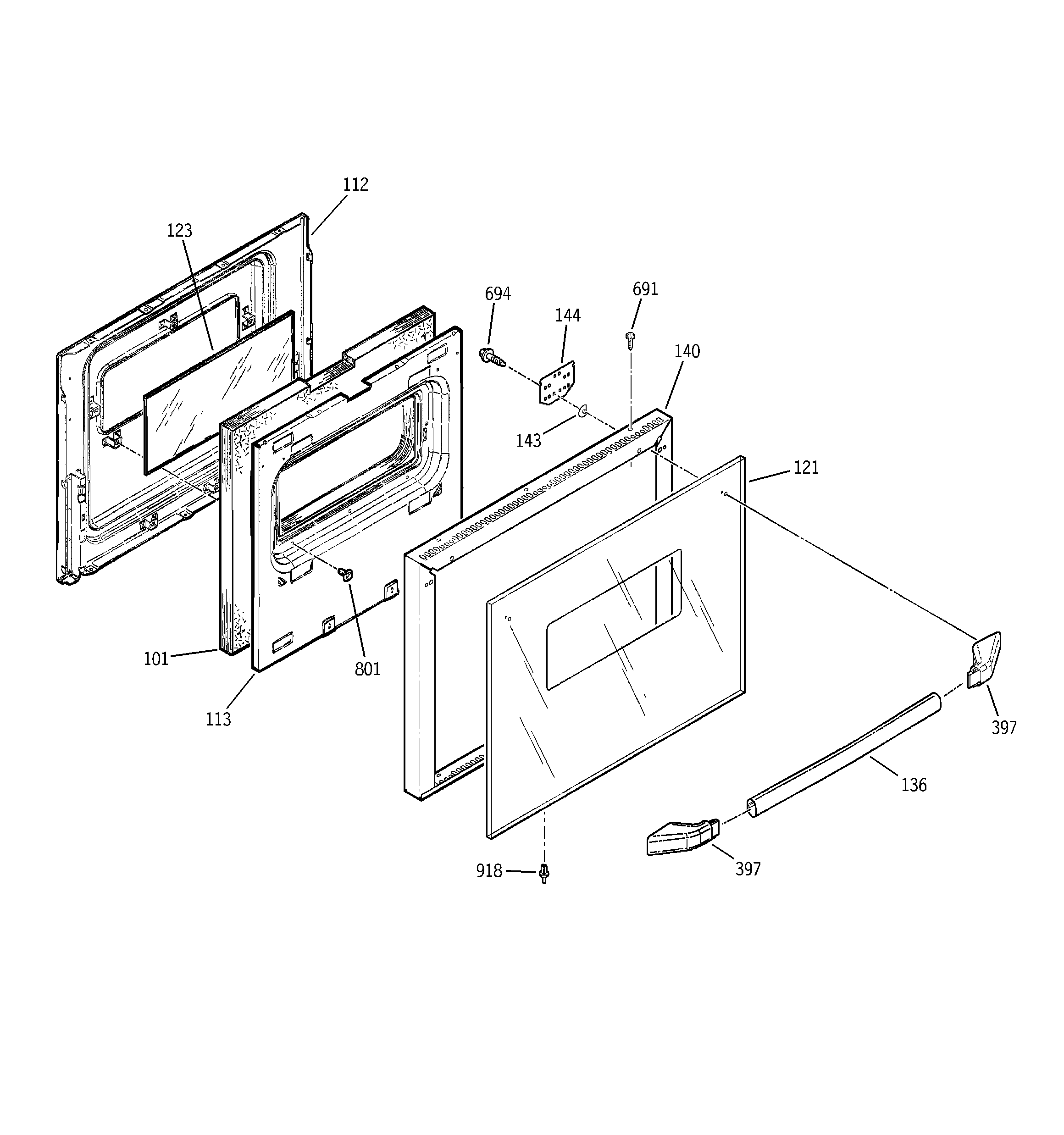 GE JRP24BD2BB lower door diagram