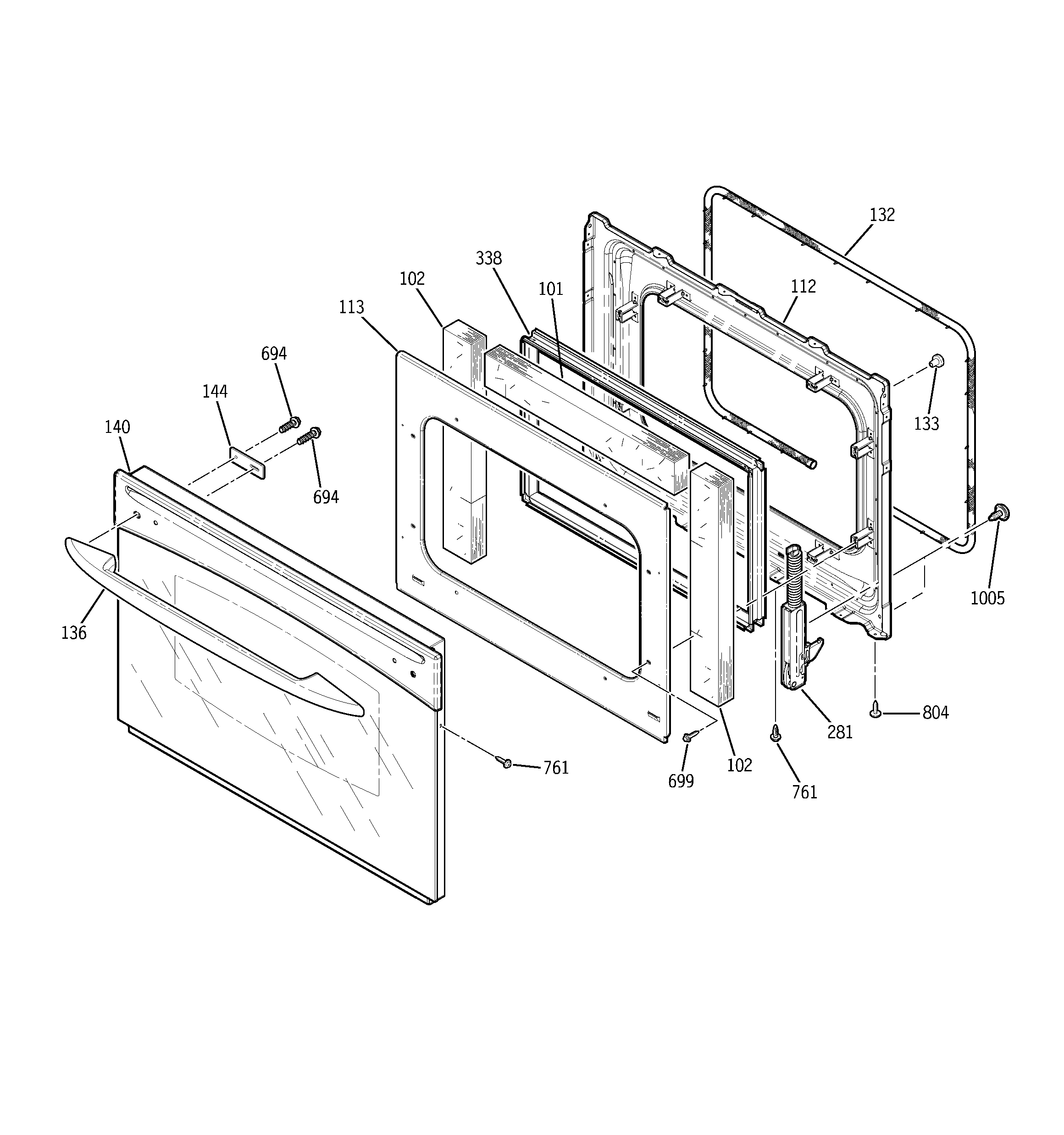 GE JSP57BF3BB door diagram