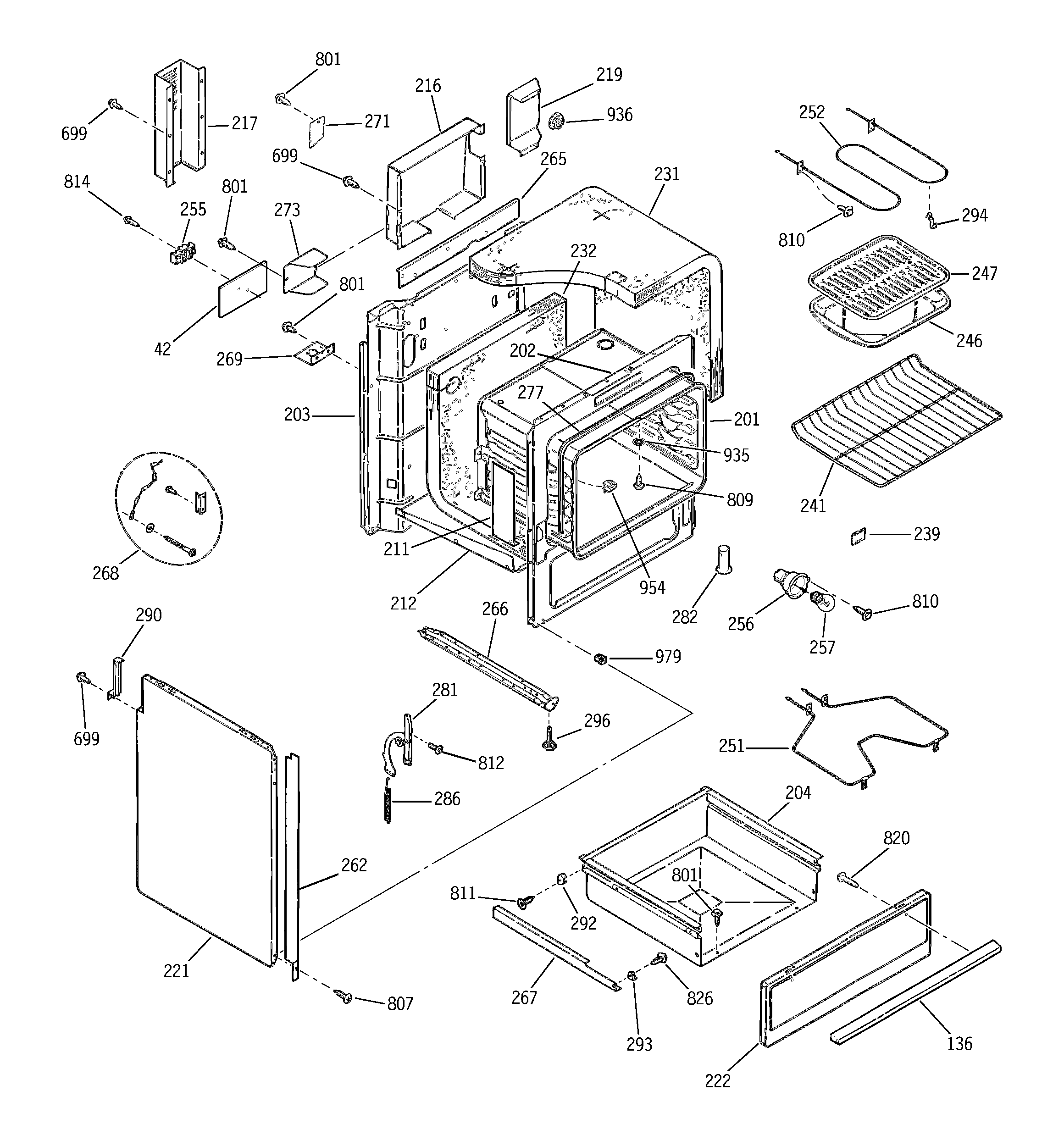 GE JSS16PD2CT body parts diagram