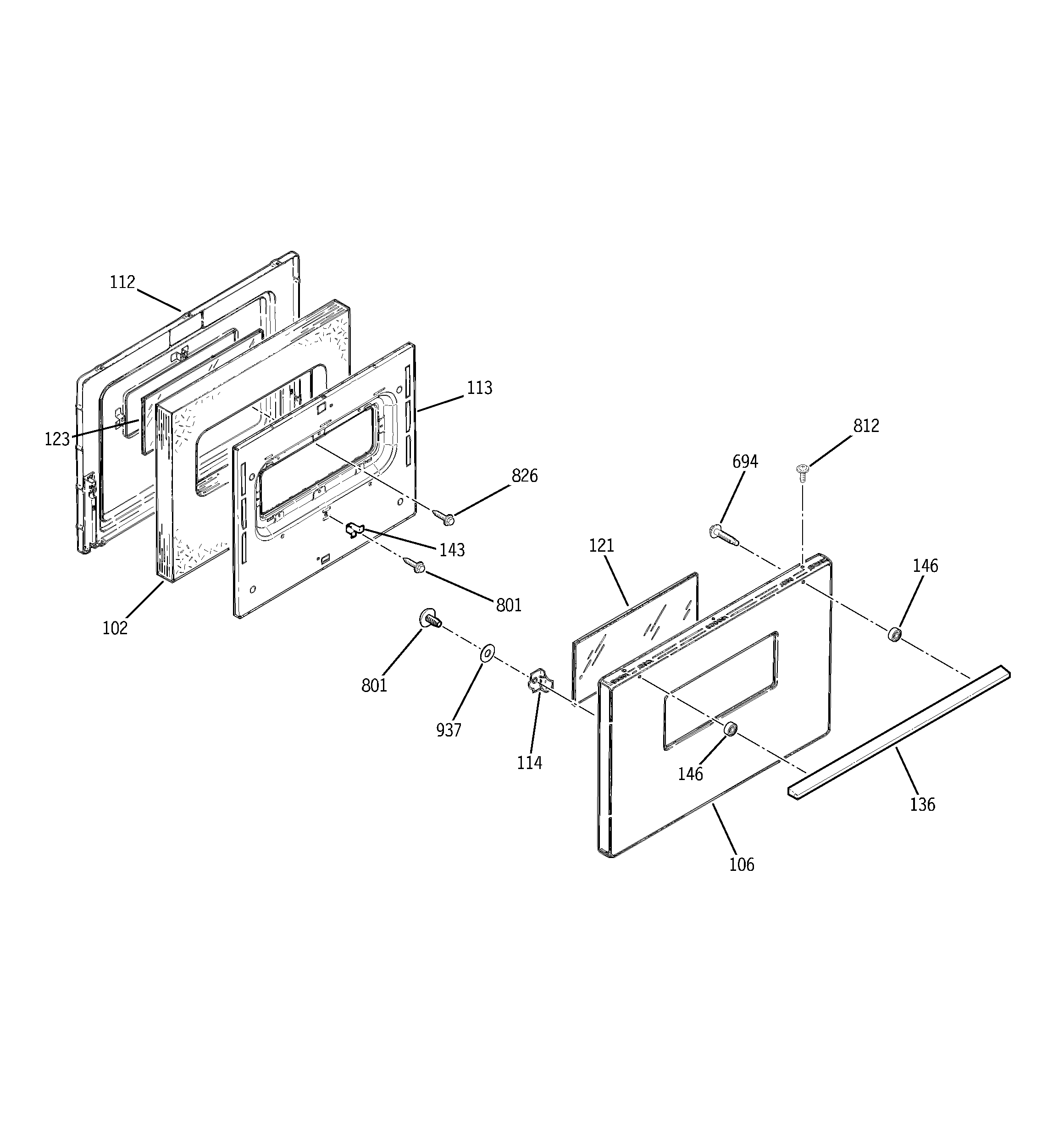 GE JSS16PD2CT door diagram