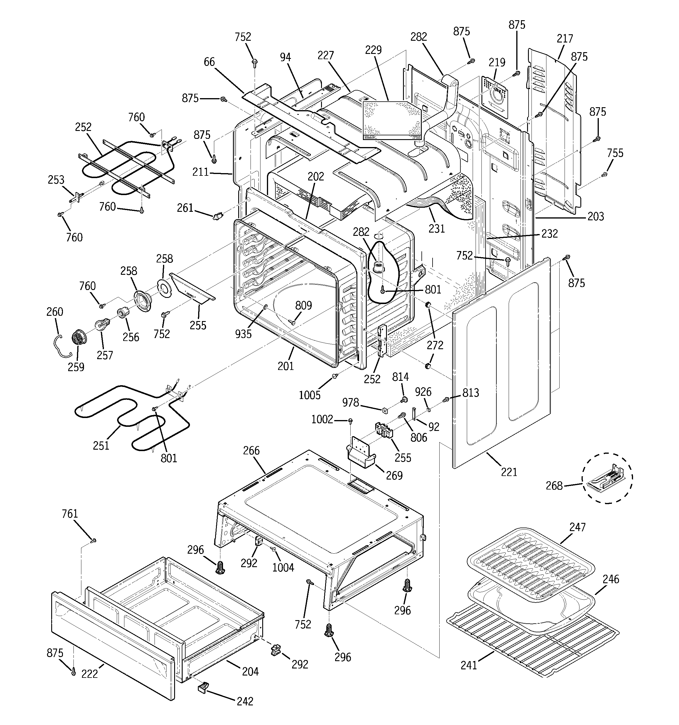 GE JBP82TF2WW body parts diagram