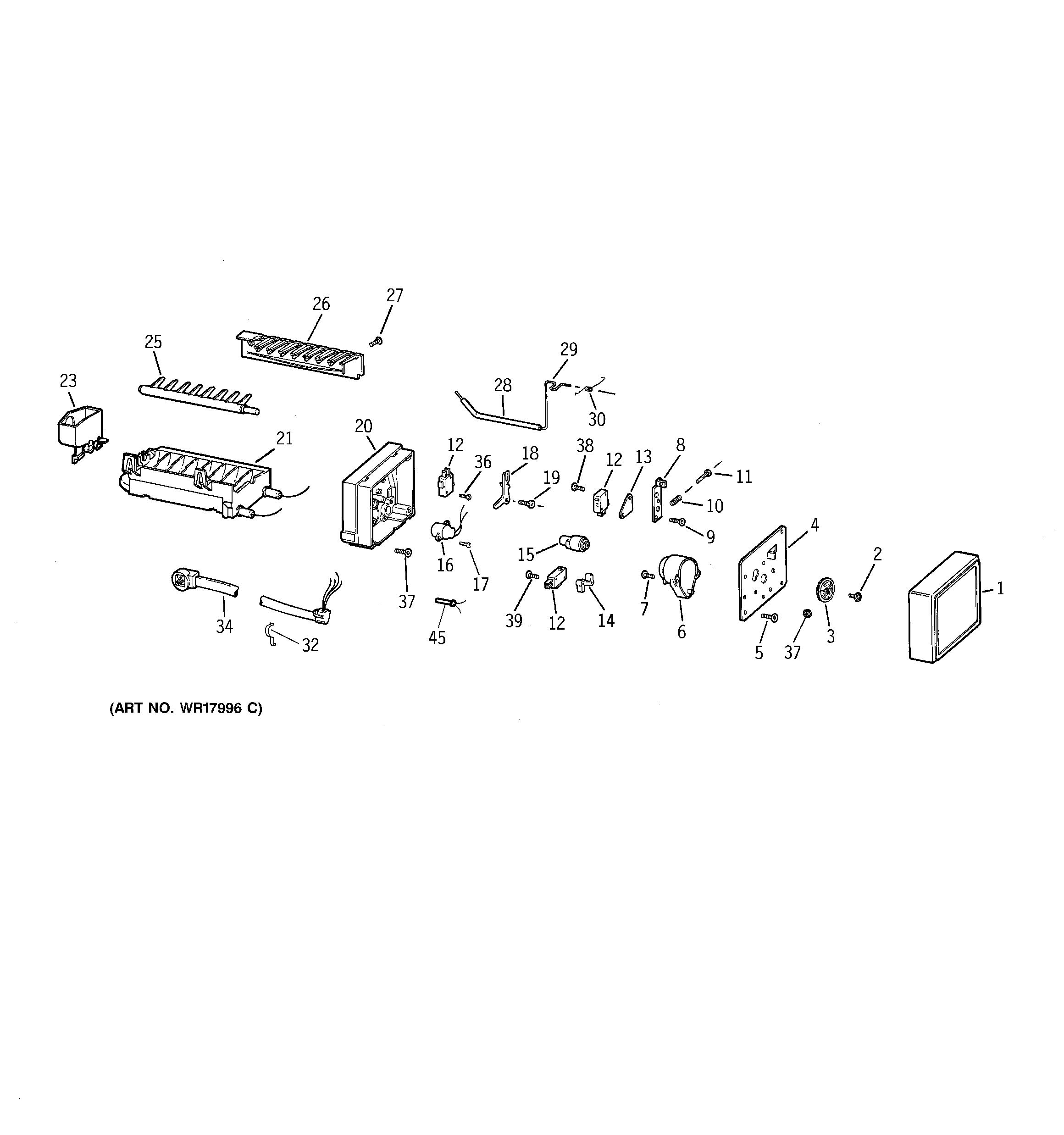 GE ZISW42DXA ice maker diagram
