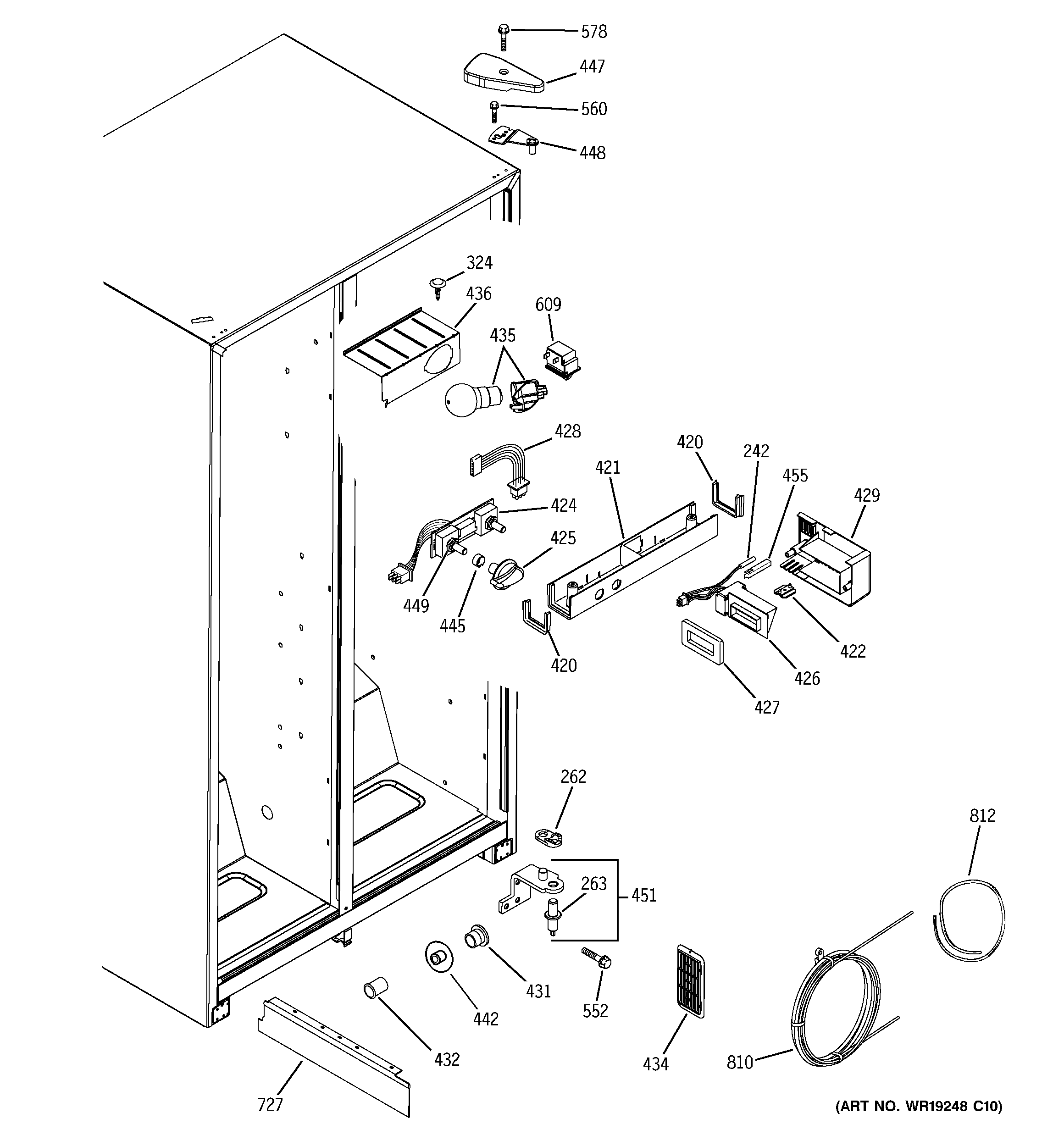 GE GST20IEPACC fresh food section diagram