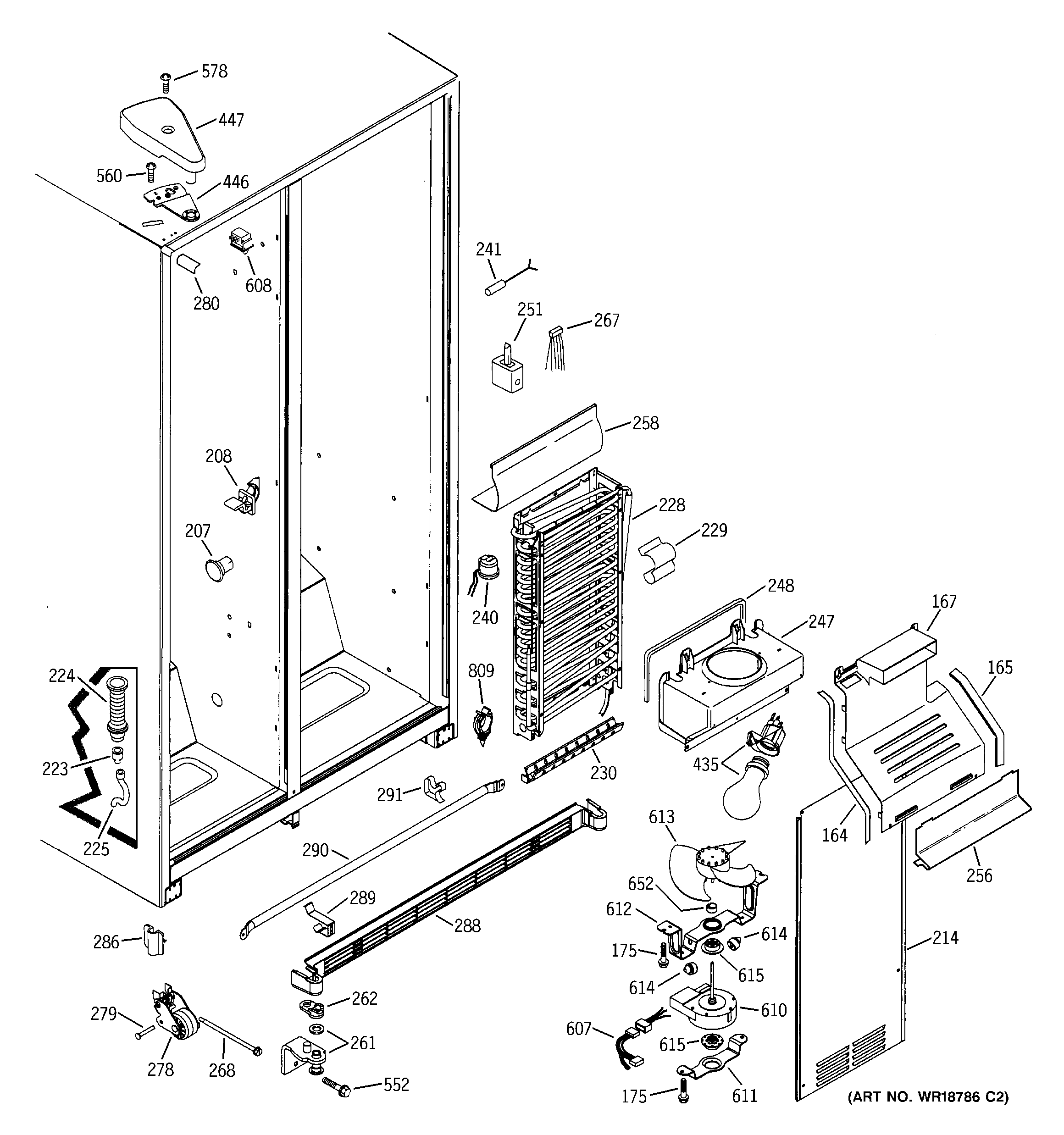 GE GST20IEMACC freezer section diagram