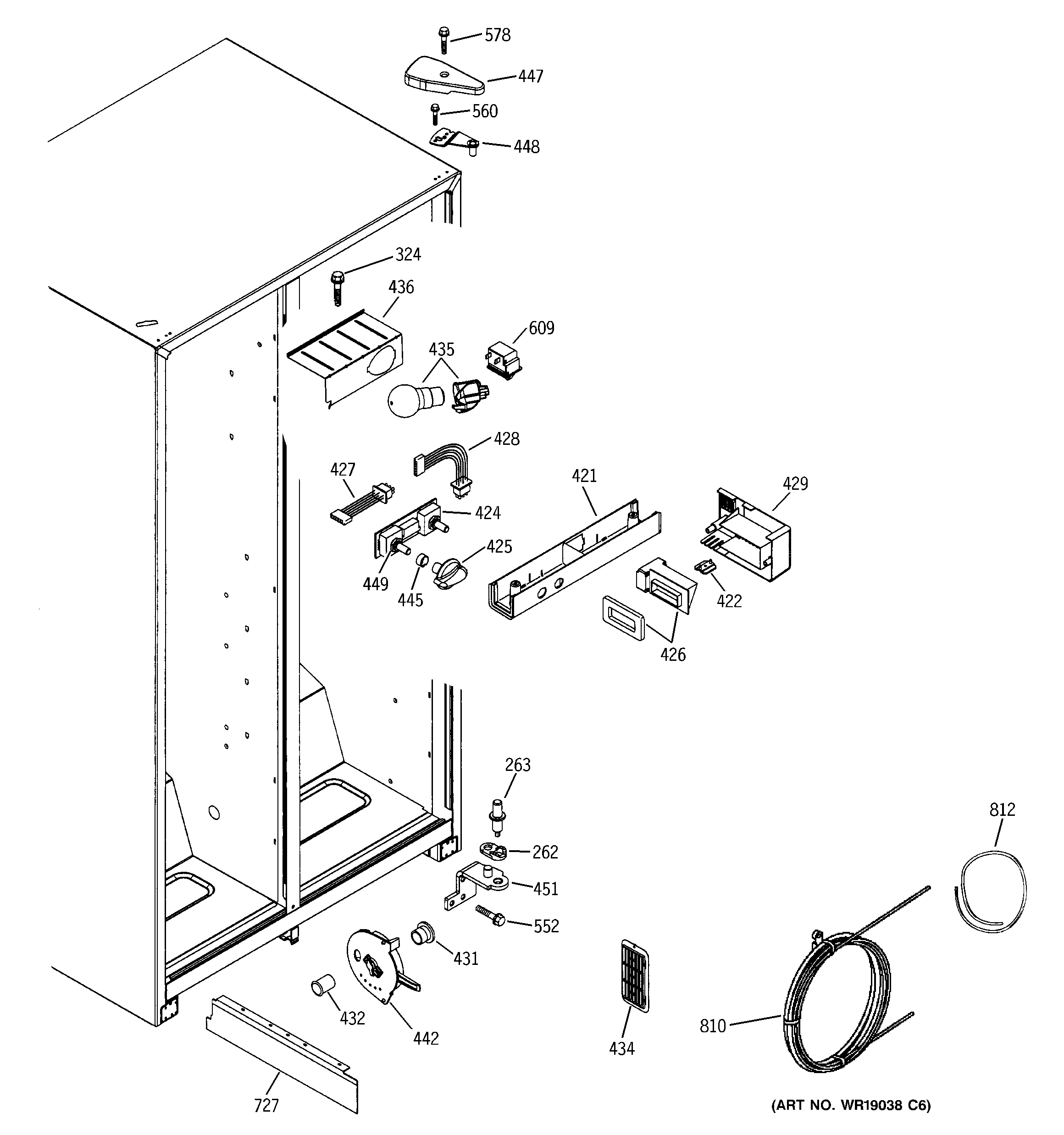 GE GST20IEMCWW fresh food section diagram