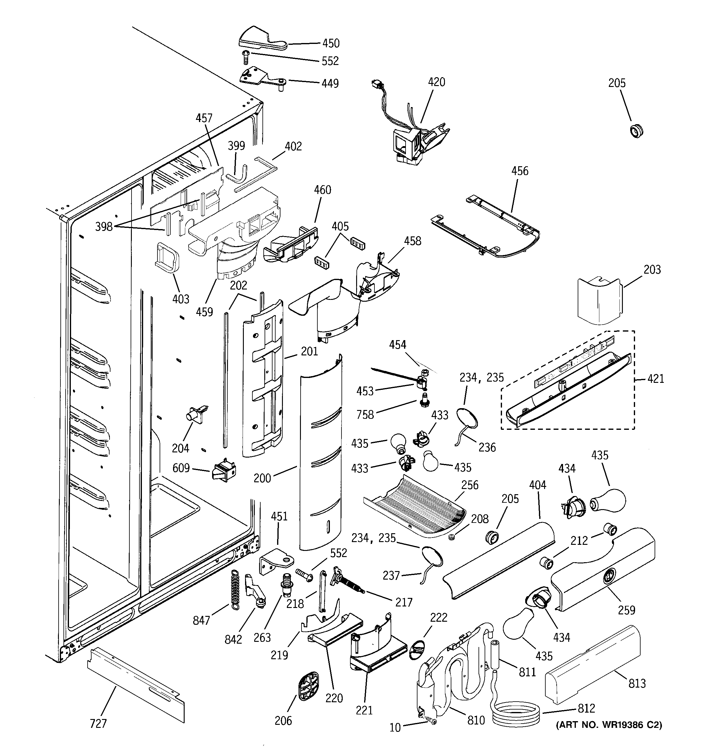 GE GCG21IEMHFWW fresh food section diagram