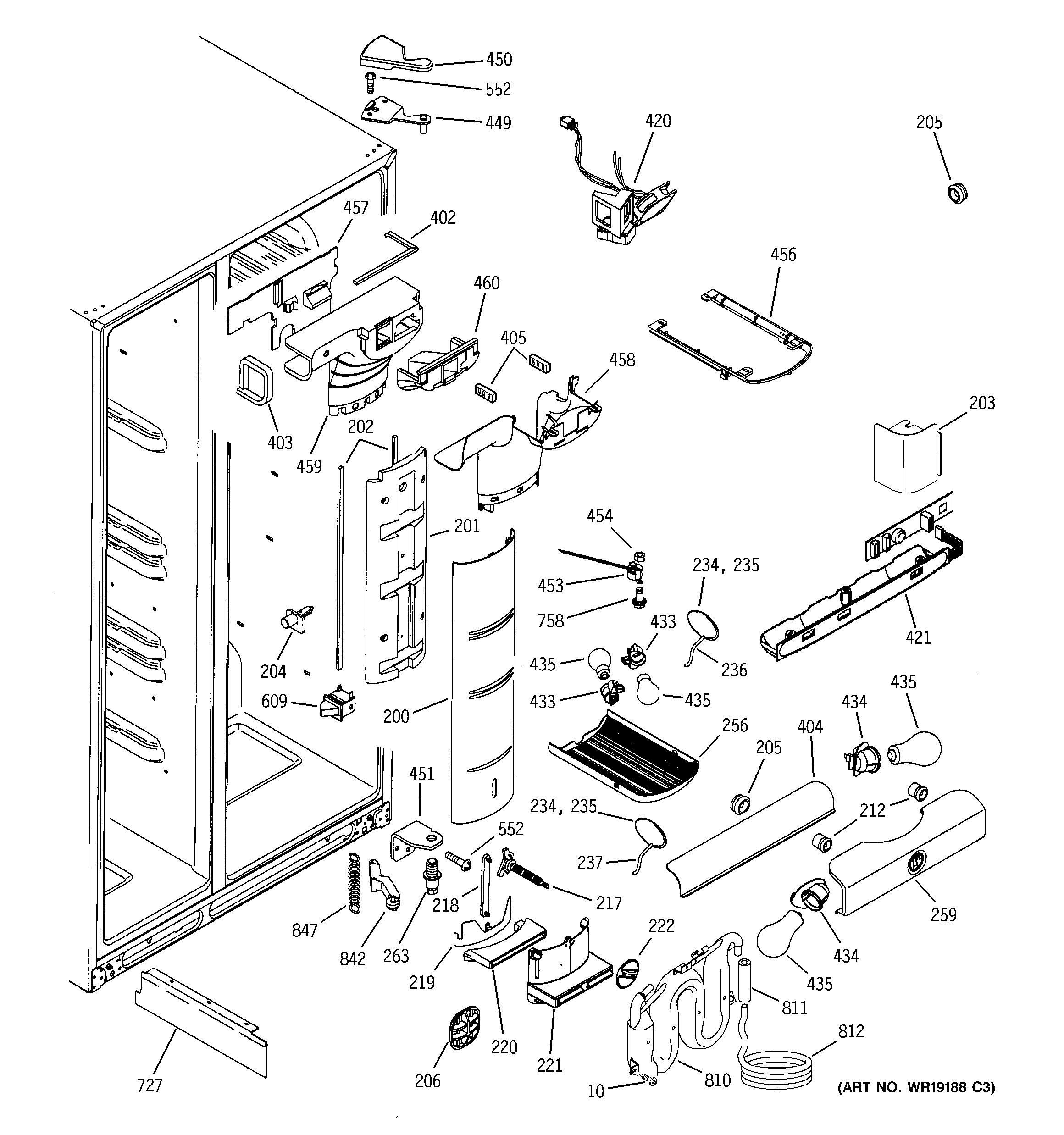 GE GIG21IEMFFWS fresh food section diagram