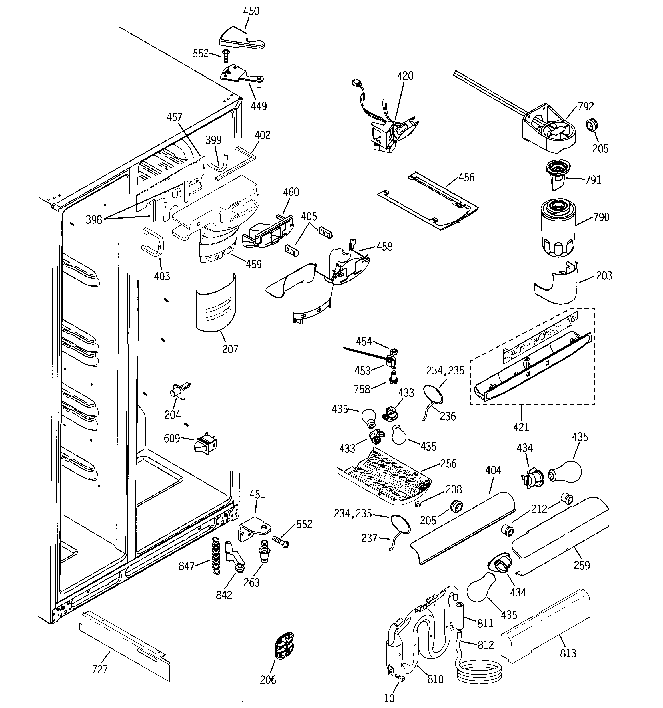 GE GSC23LGPACC fresh food section diagram