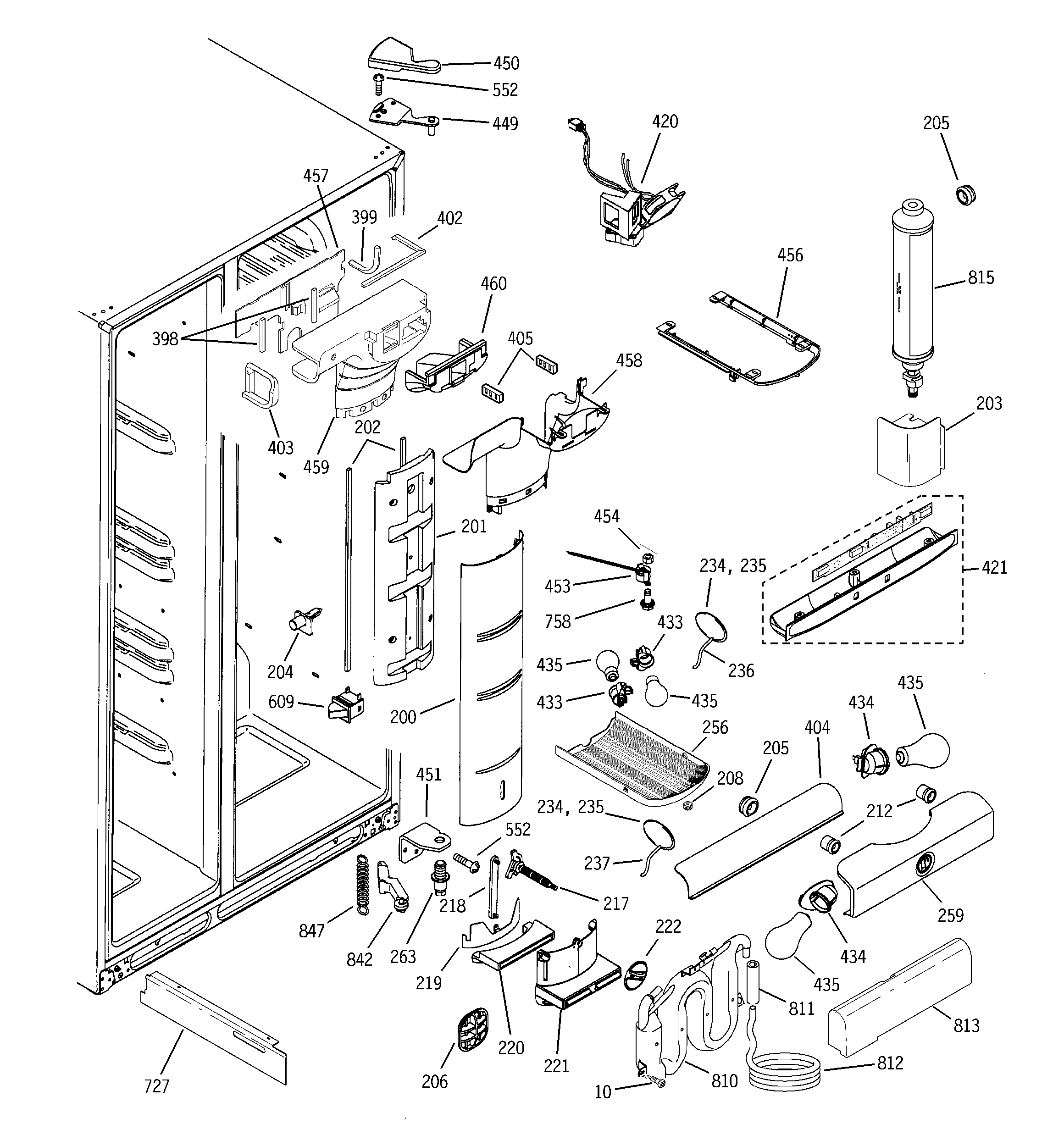 GE PCG21MIMHFBB fresh food section diagram