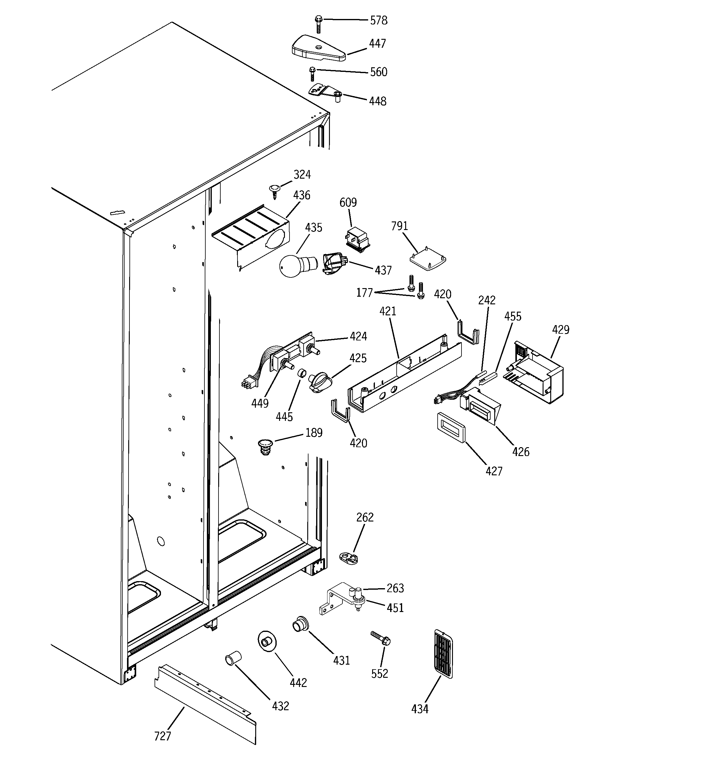 GE GSS22IBPDWW fresh food section diagram