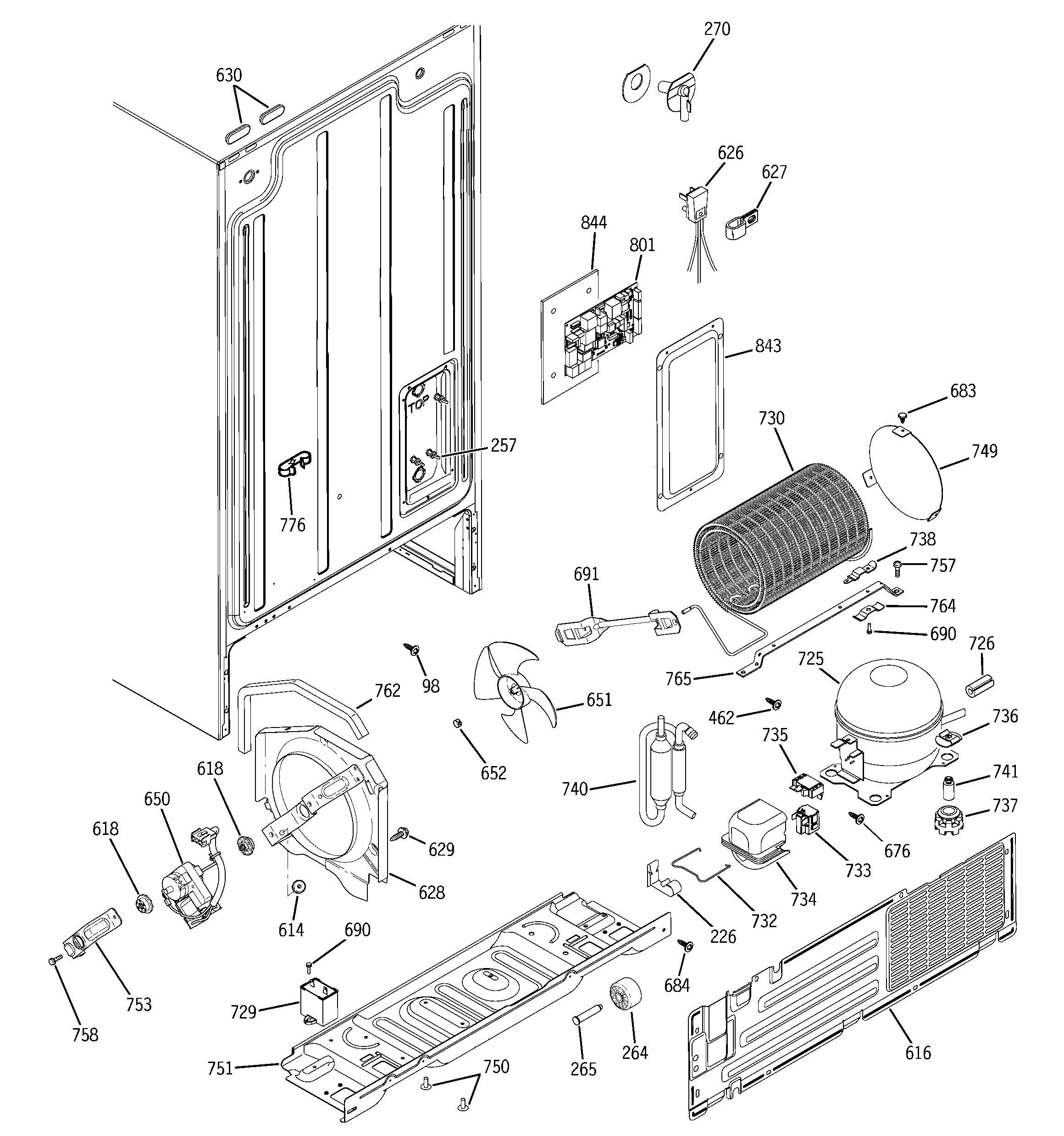 GE GSS22IBPDWW sealed system &  mother board diagram