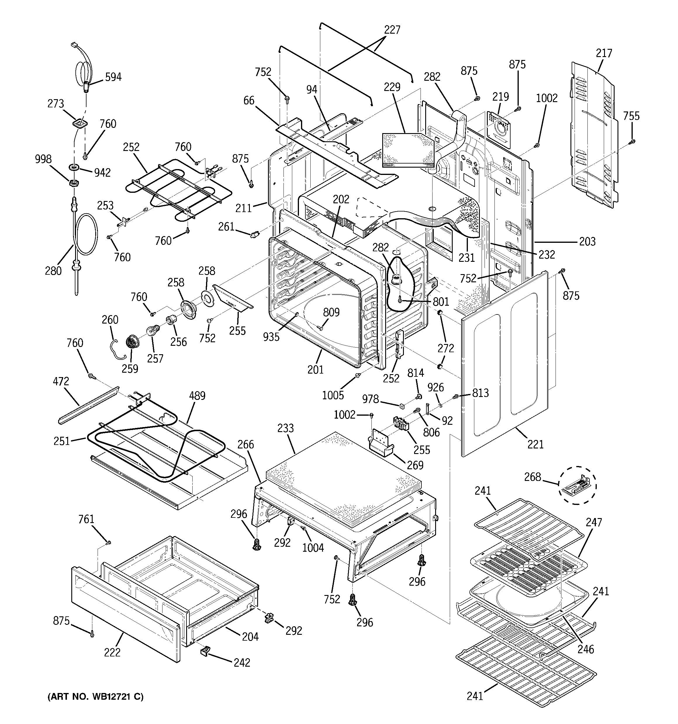 GE JBP95KF2CC body parts diagram
