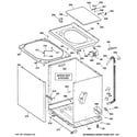 GE WVSR1060D0WW cabinet, cover & front panel diagram