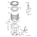 GE WVSR1060D0WW tub, basket & agitator diagram