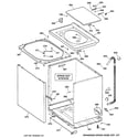 GE WWRE5240D0CC cabinet, cover & front panel diagram