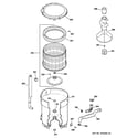 GE WWRE5240D0CC tub, basket & agitator diagram