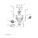 GE WWRE5240D0CC suspension, pump & drive components diagram