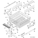 GE PDW8700J00CC upper rack assembly diagram