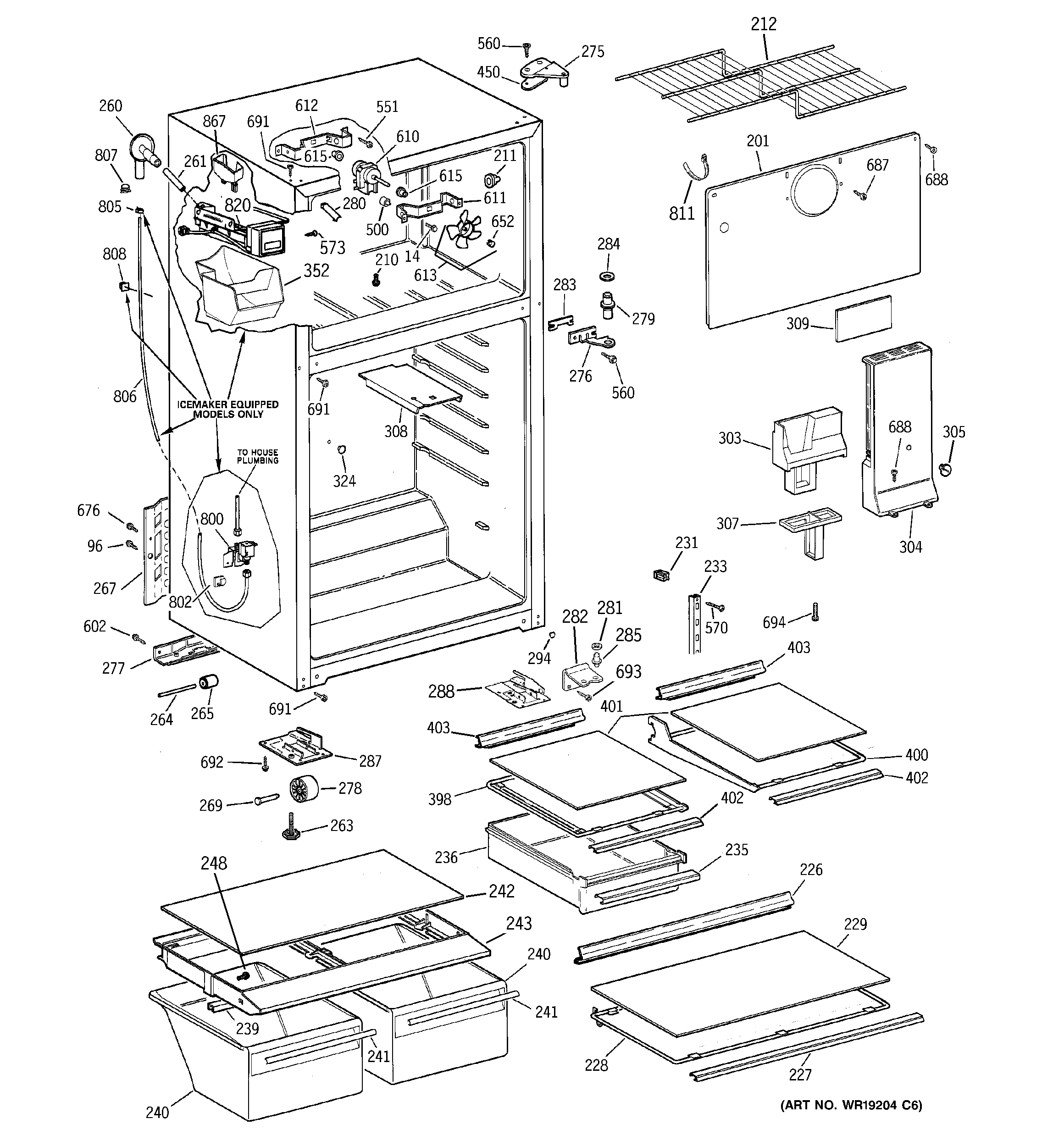 GE GTS18HCMERCC cabinet diagram