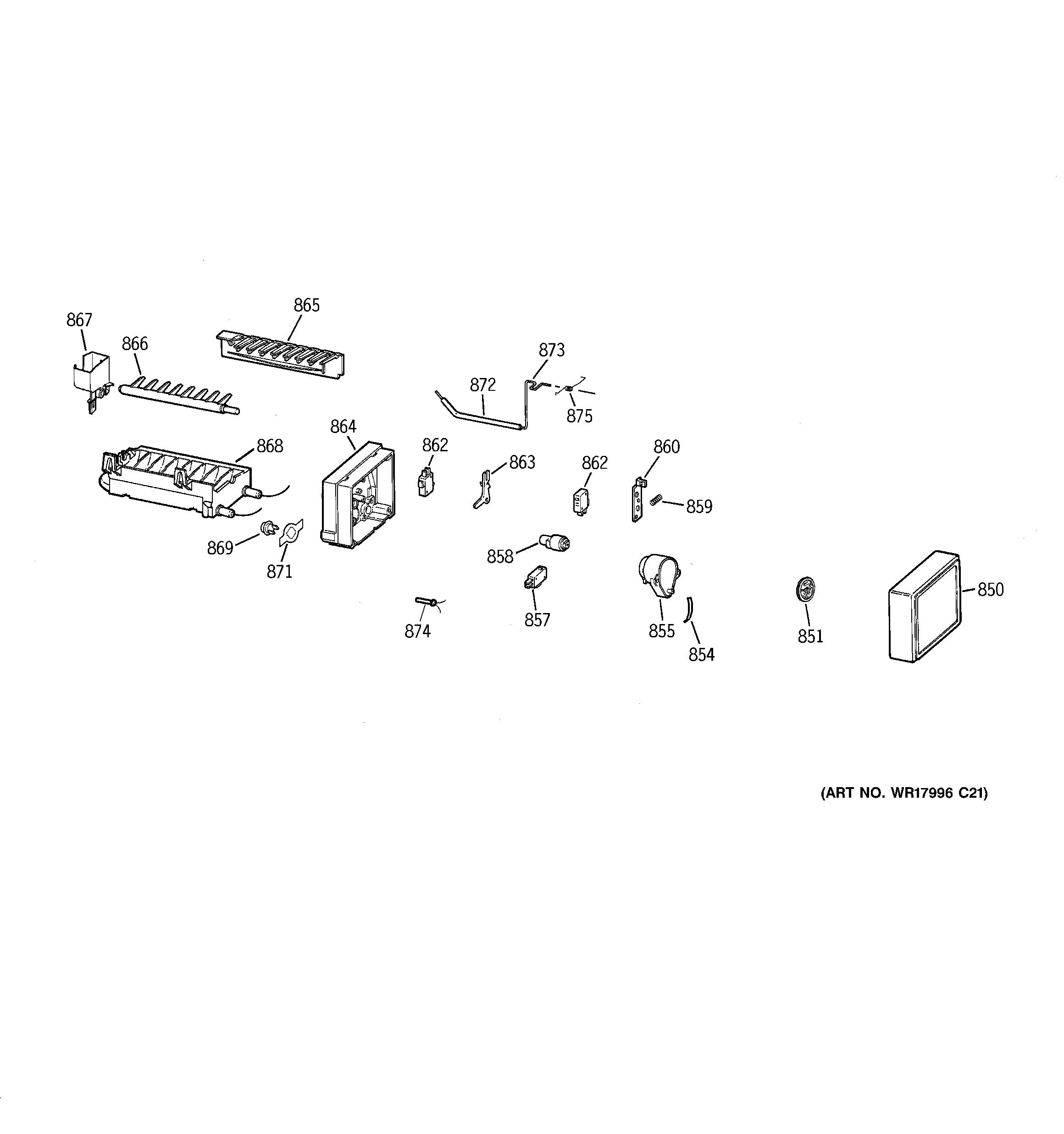 GE GTS18HCMERCC ice maker diagram