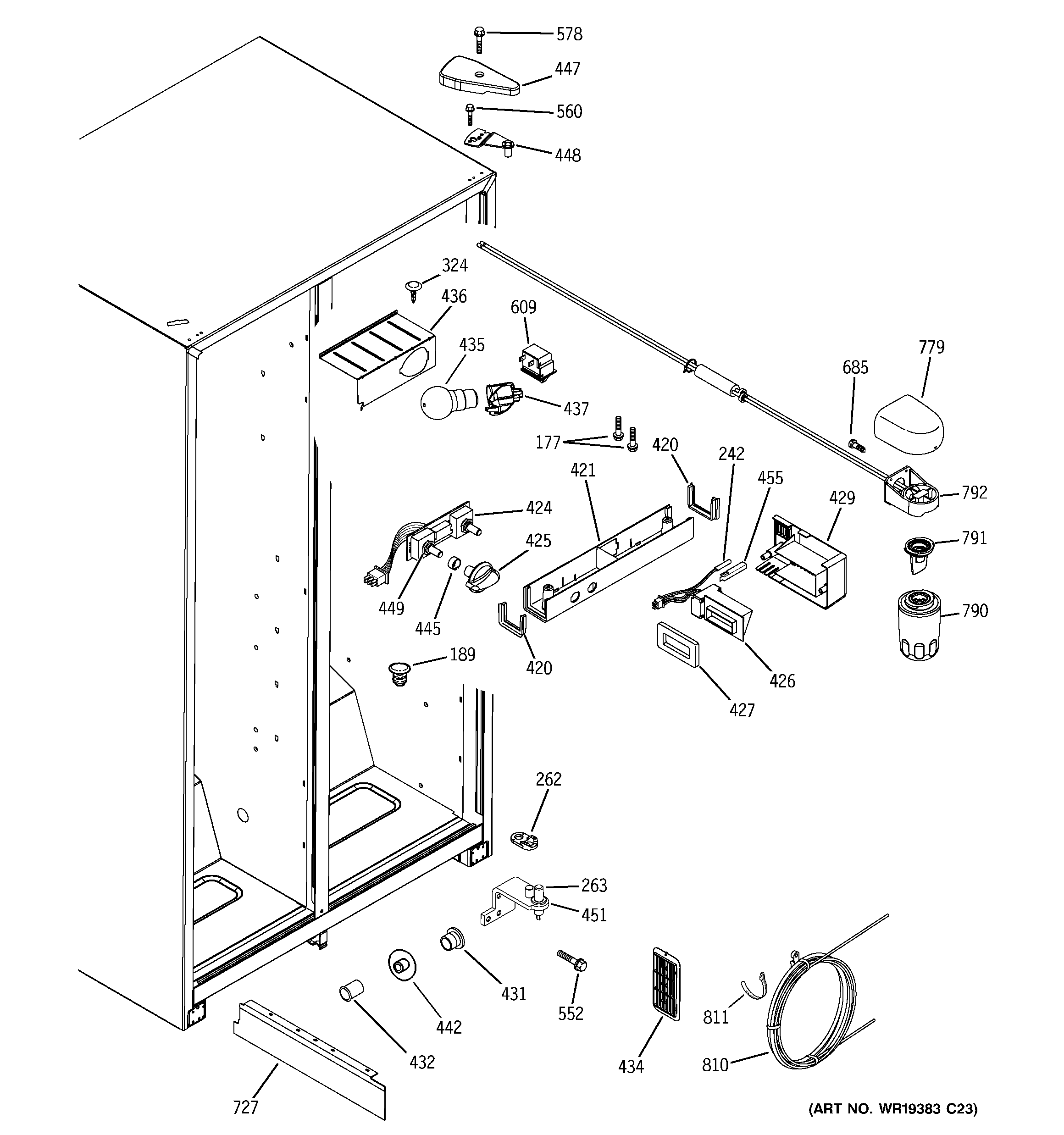 GE GSS22IFPDCC fresh food section diagram