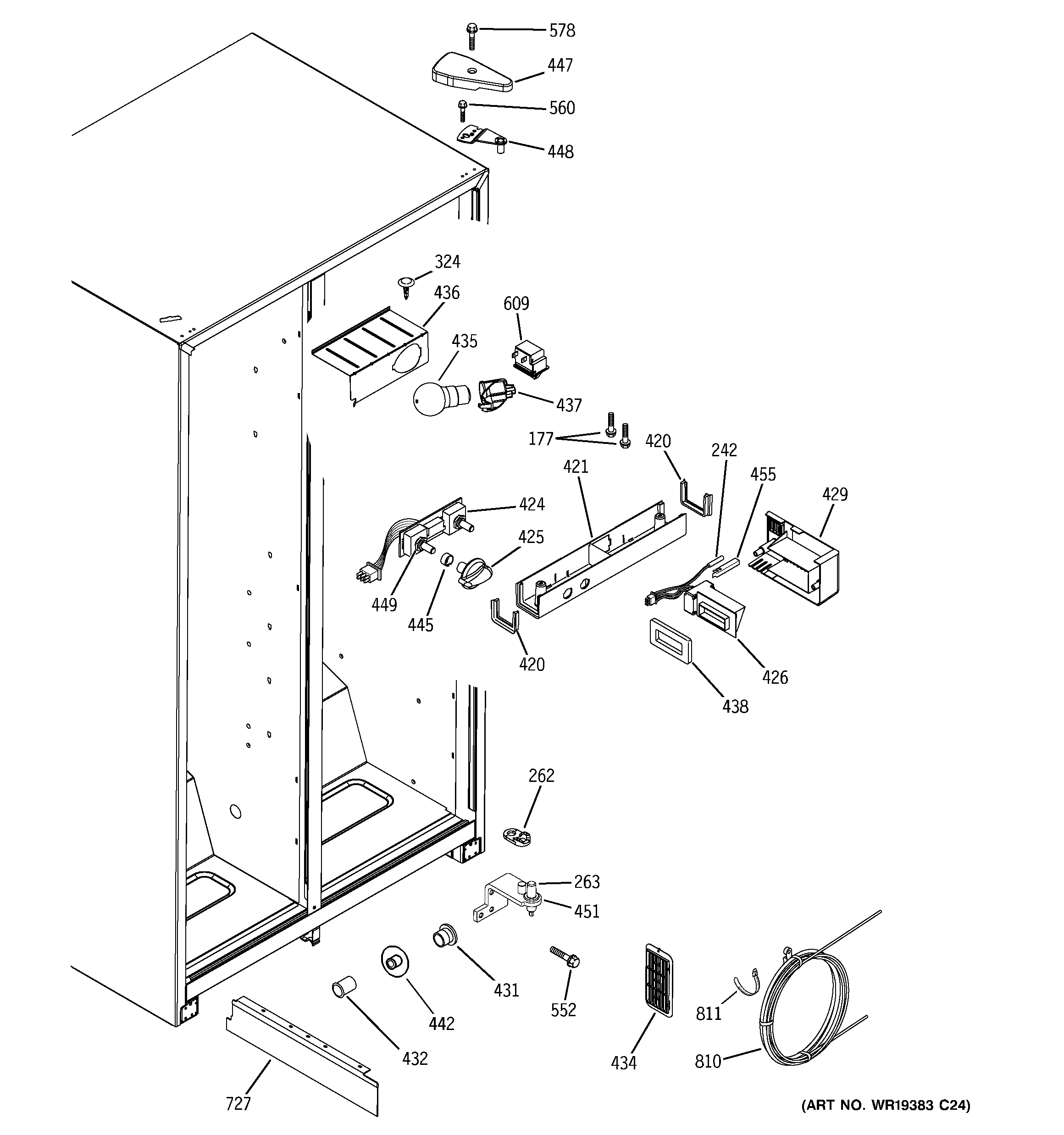 GE GST20IEPDCC fresh food section diagram
