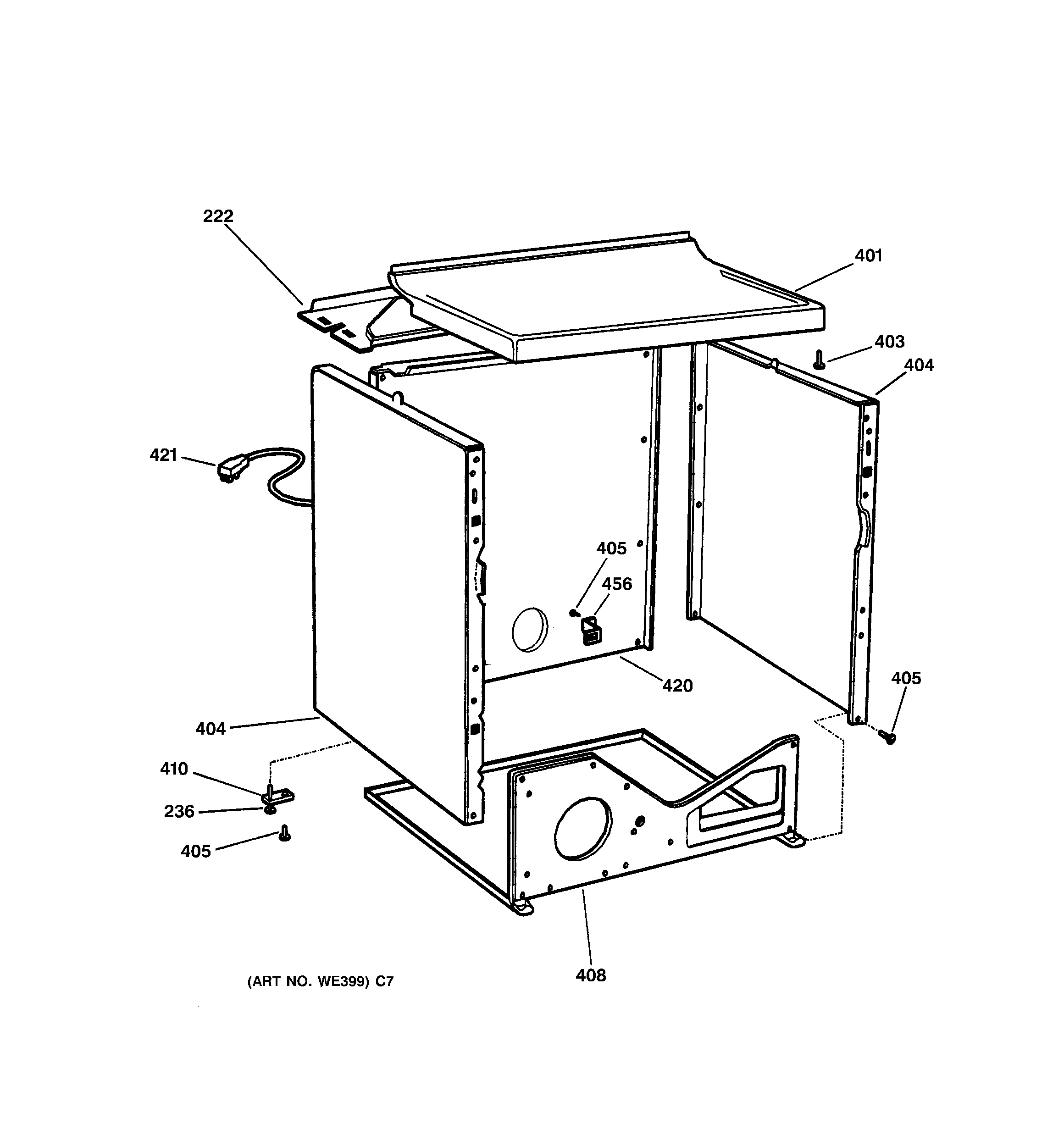 GE DPSB619GD0WW cabinet diagram