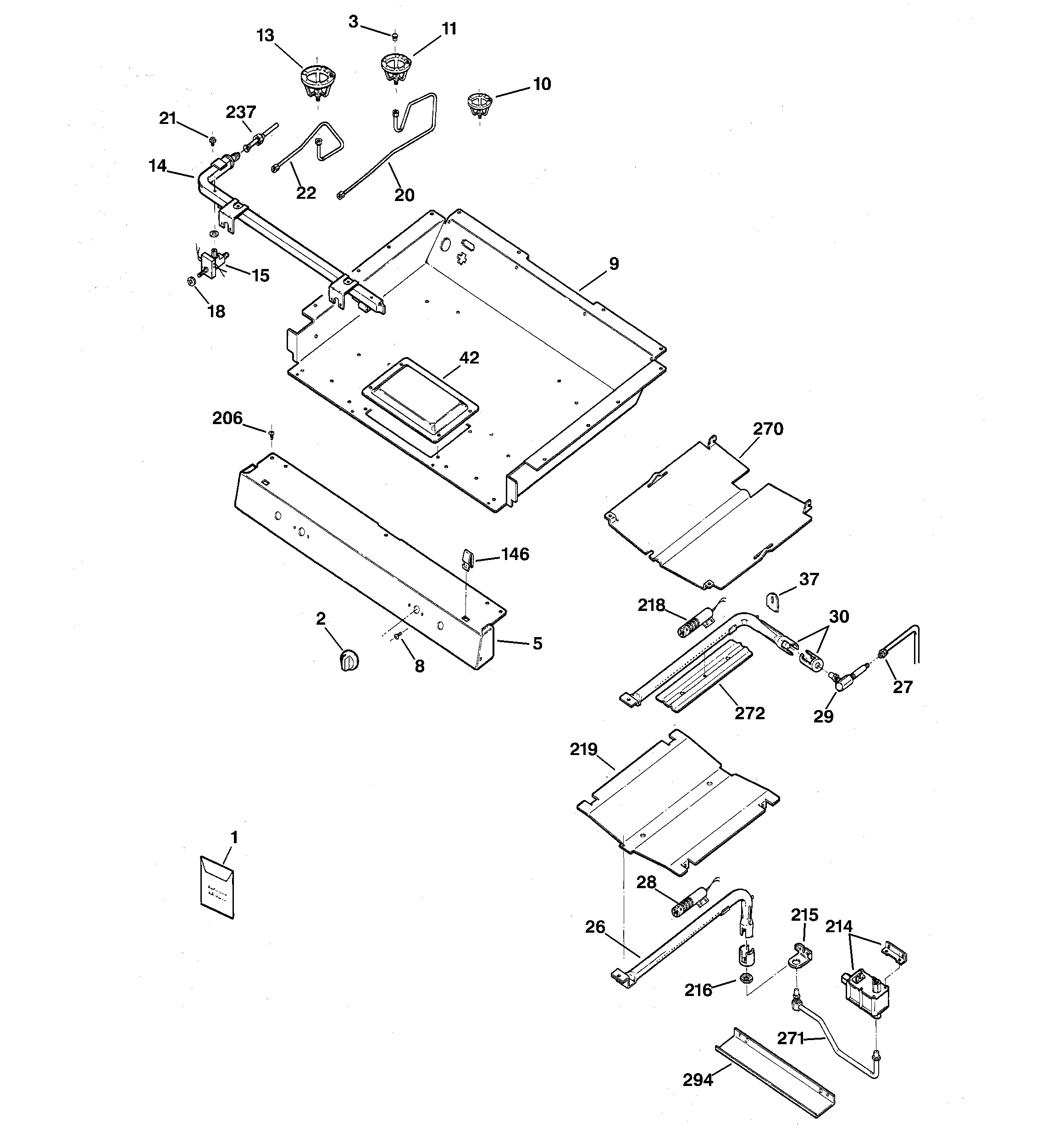 GE JGBP31WEH1WW gas & burner parts diagram