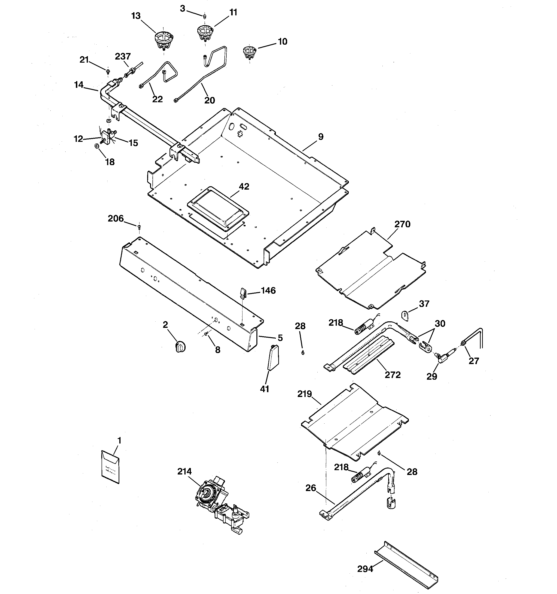 GE JGBP33SEH1SS gas & burner parts diagram