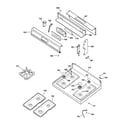 GE JGBP35DEH1WW control panel & cooktop diagram