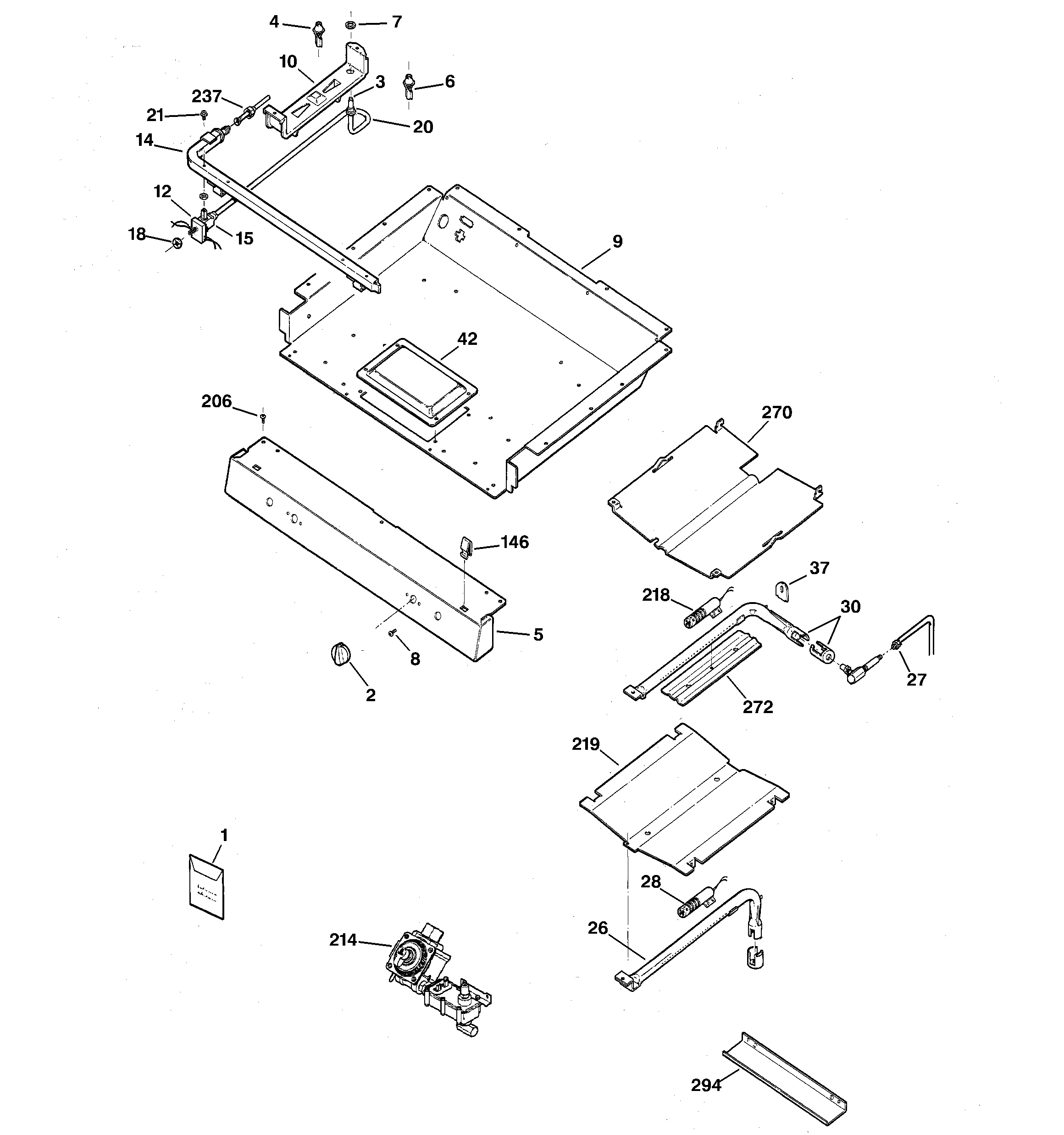 GE JGBP35GXH1WW gas & burner parts diagram