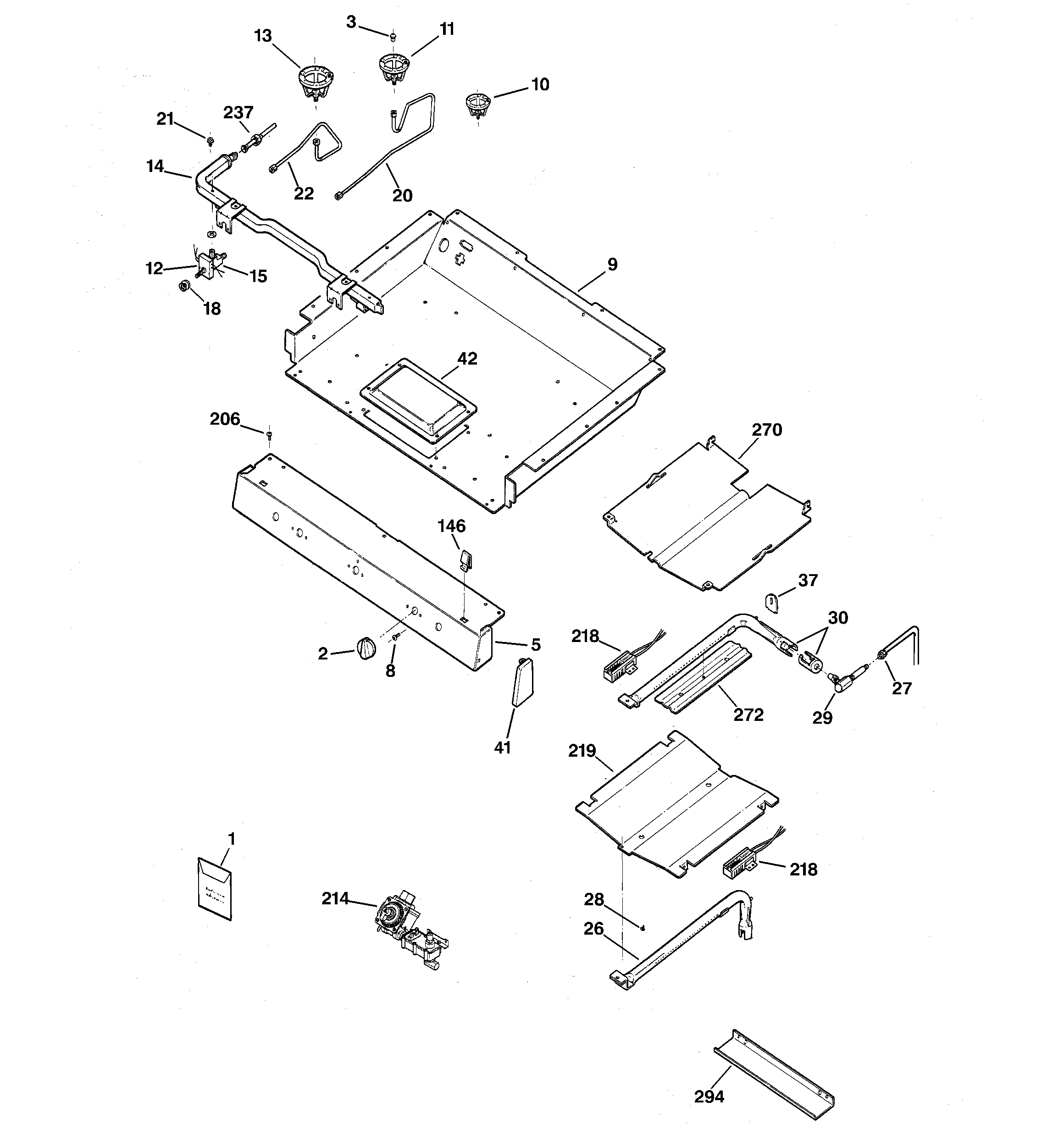 GE JGBP85SEH1SS gas & burner parts diagram