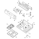 GE JGBP90MEH1BC control panel & cooktop diagram